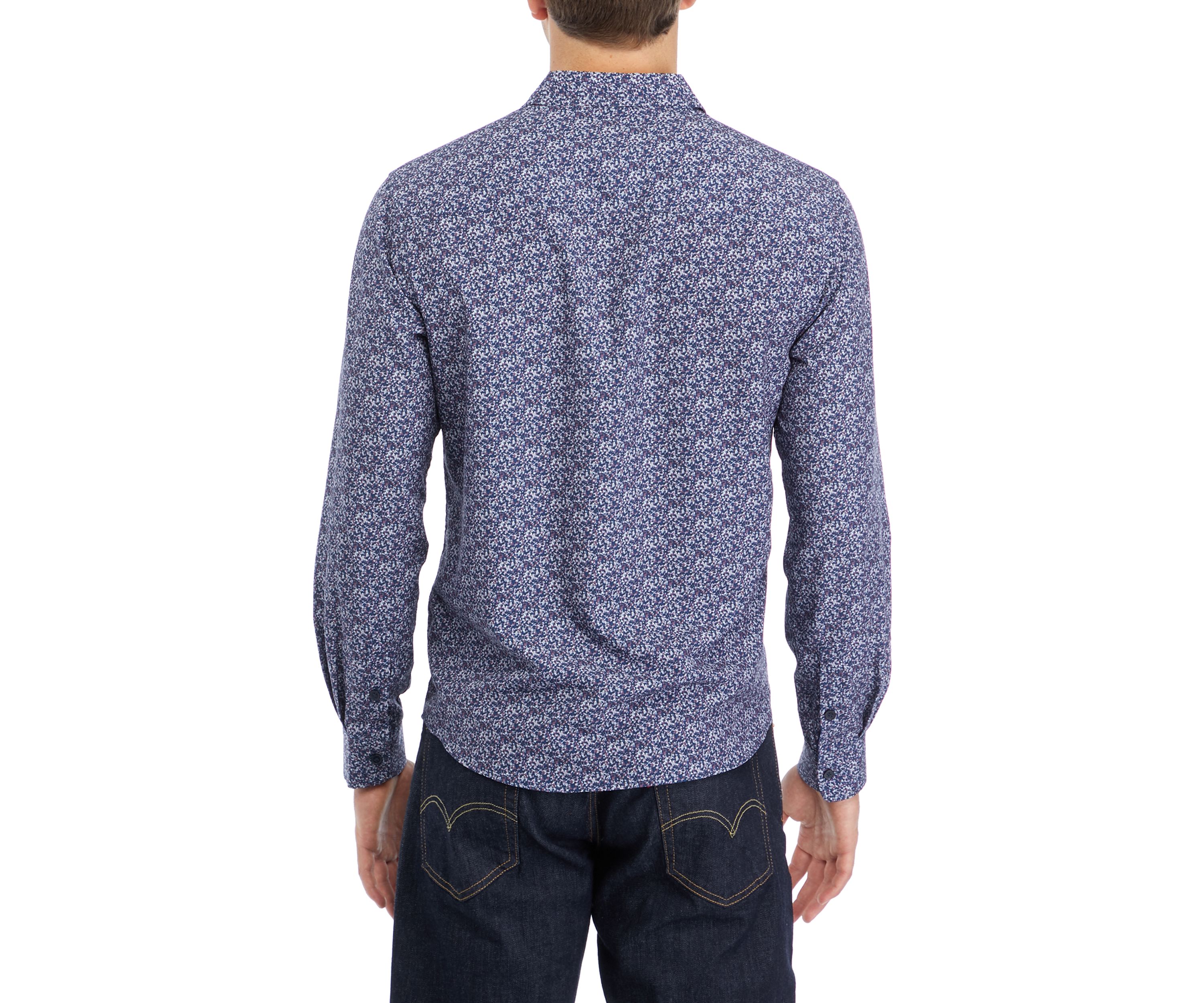 Mens Printed Woven Button Down Shirt