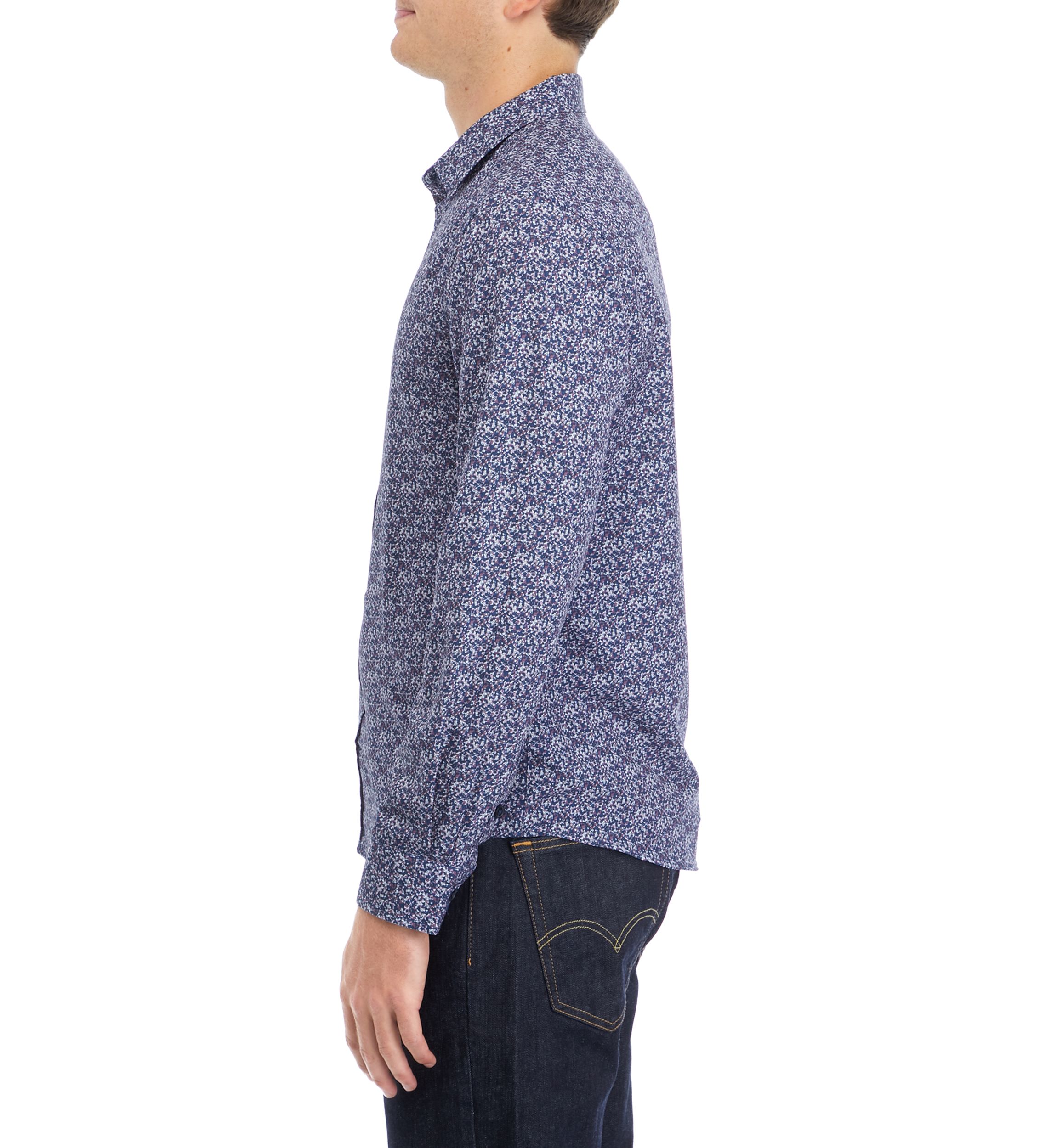 Mens Printed Woven Button Down Shirt