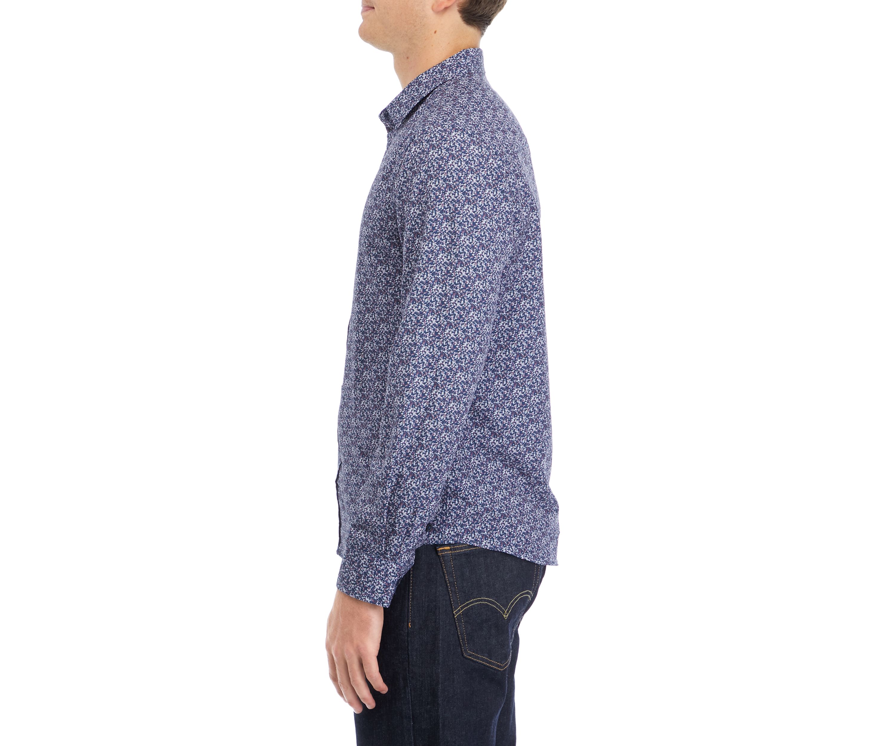 Mens Printed Woven Button Down Shirt