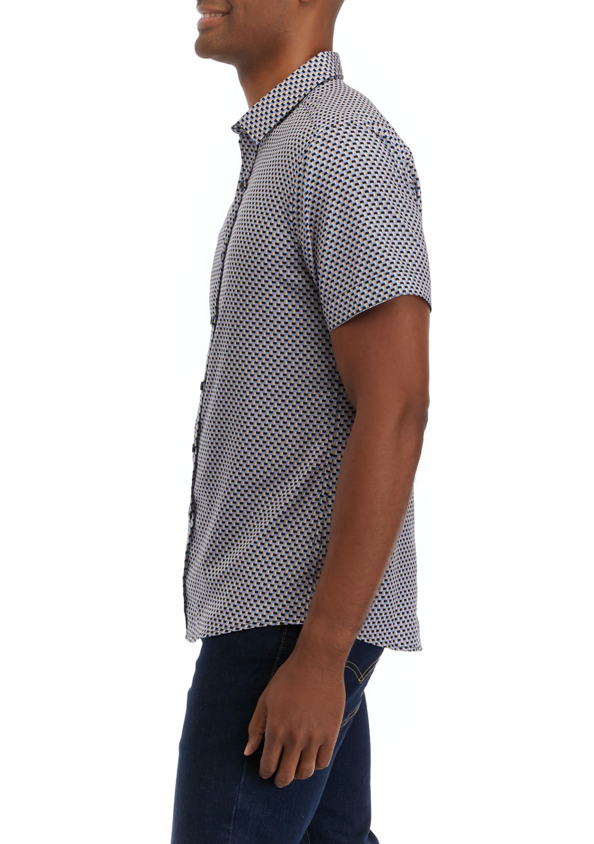   Mens Neat Print Woven Shirt 