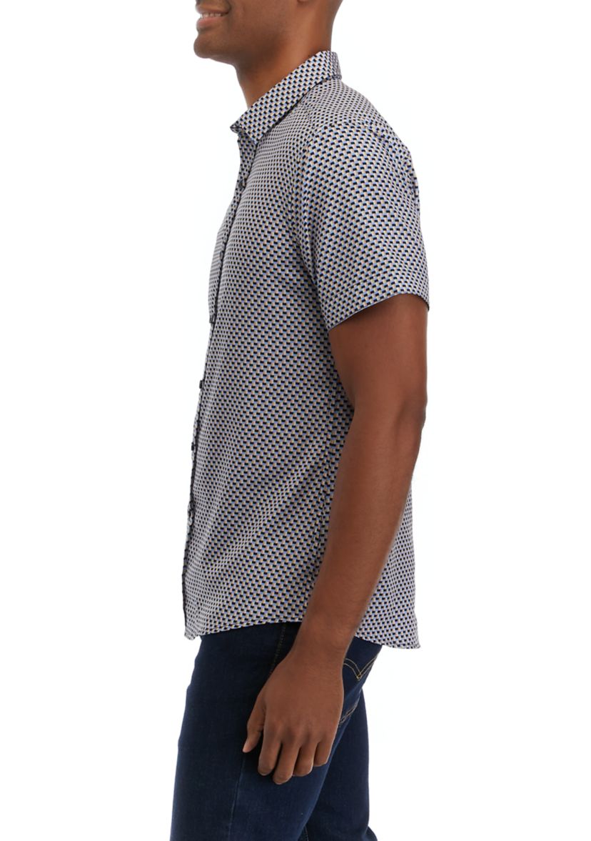   Mens Neat Print Woven Shirt 