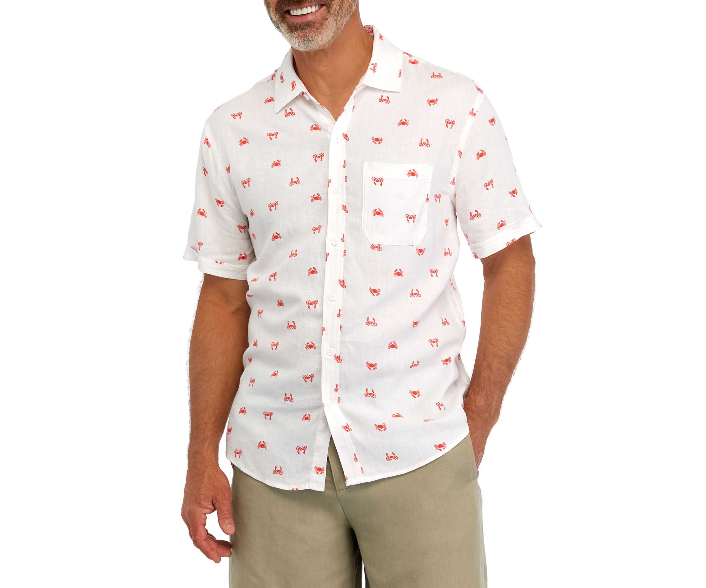 Mens Short Sleeve Linen Shirt 