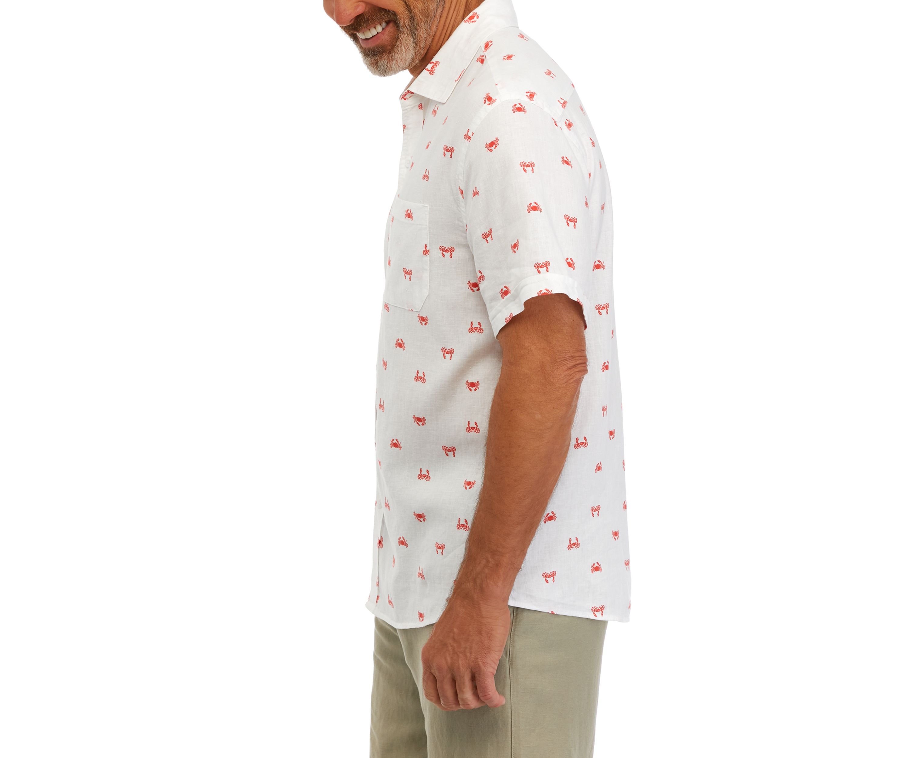 Mens Short Sleeve Linen Shirt 