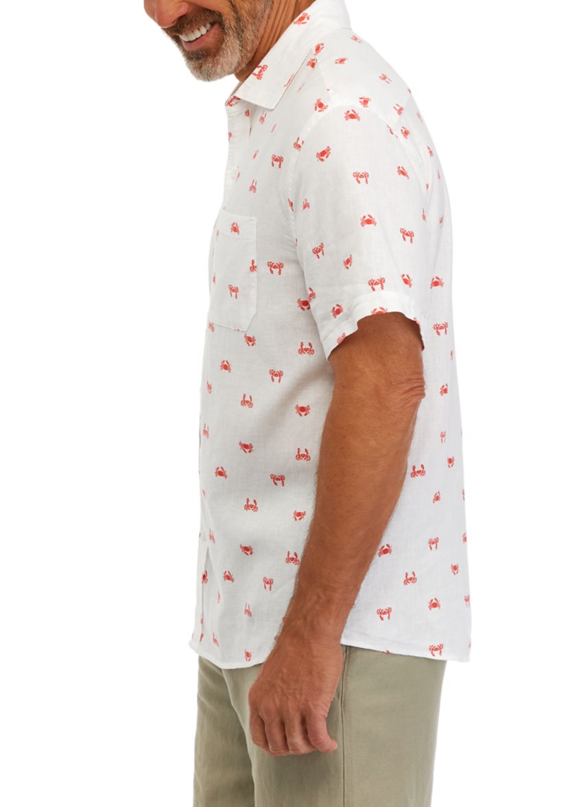 Mens Short Sleeve Linen Shirt 