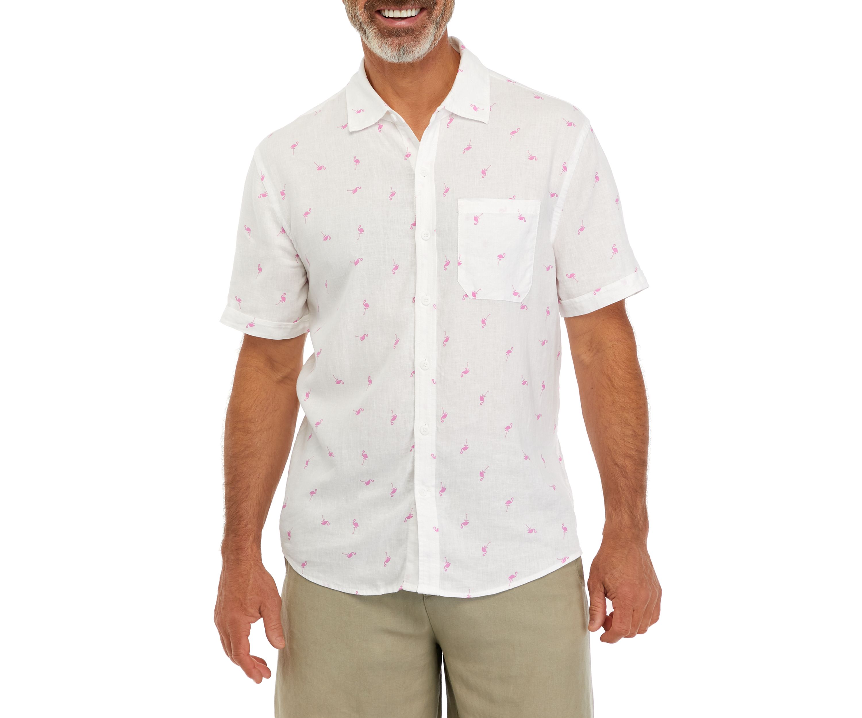 Mens Short Sleeve Linen Shirt