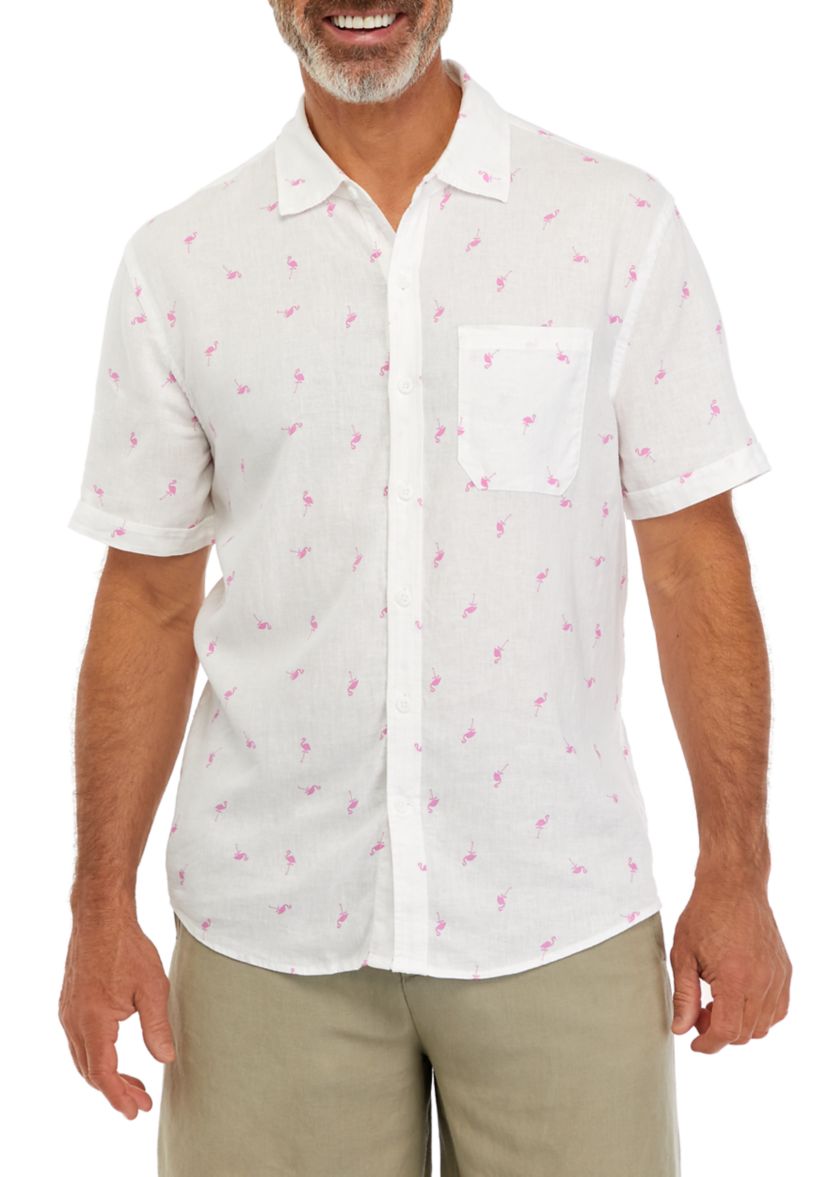 Mens Short Sleeve Linen Shirt