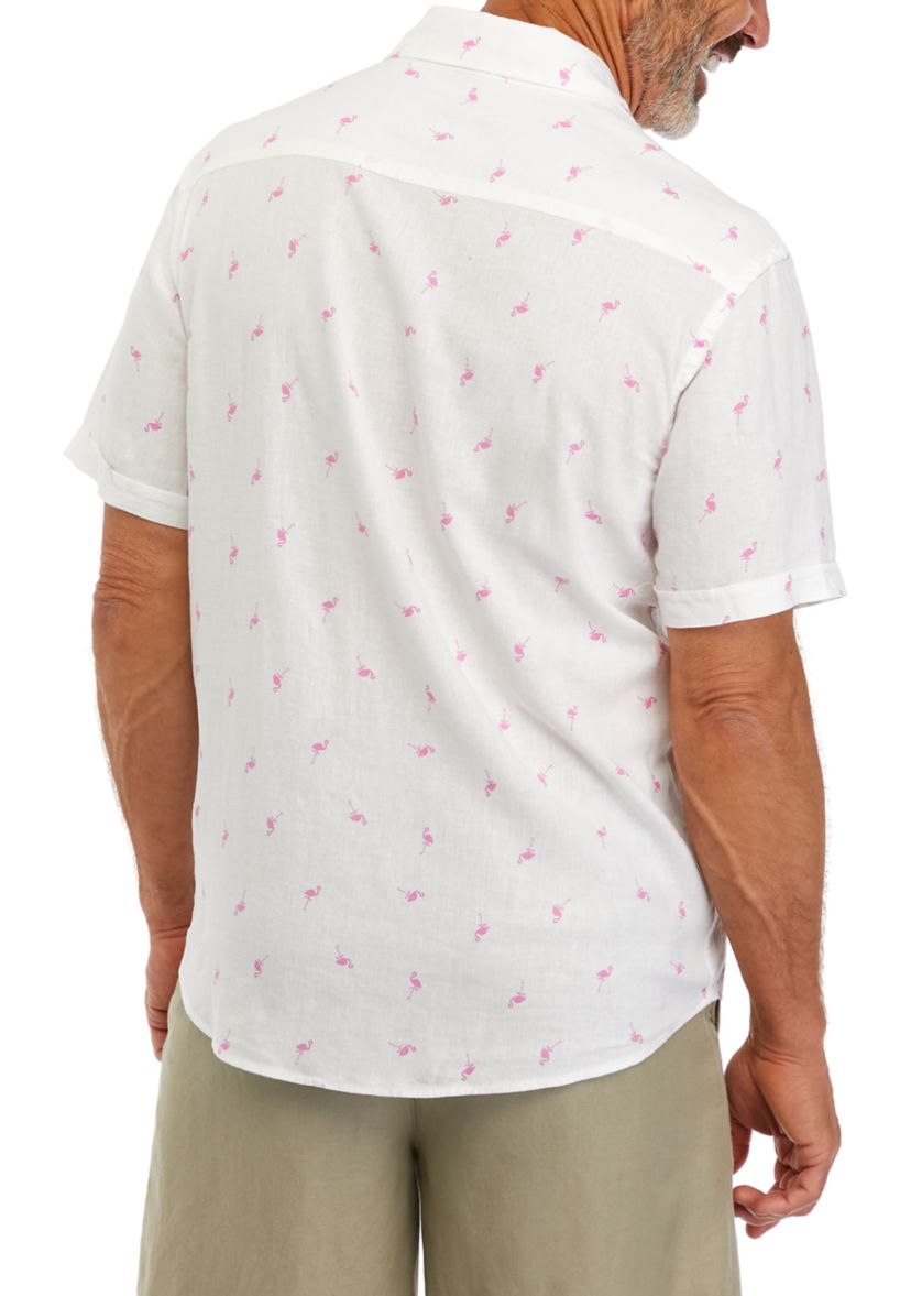 Mens Short Sleeve Linen Shirt