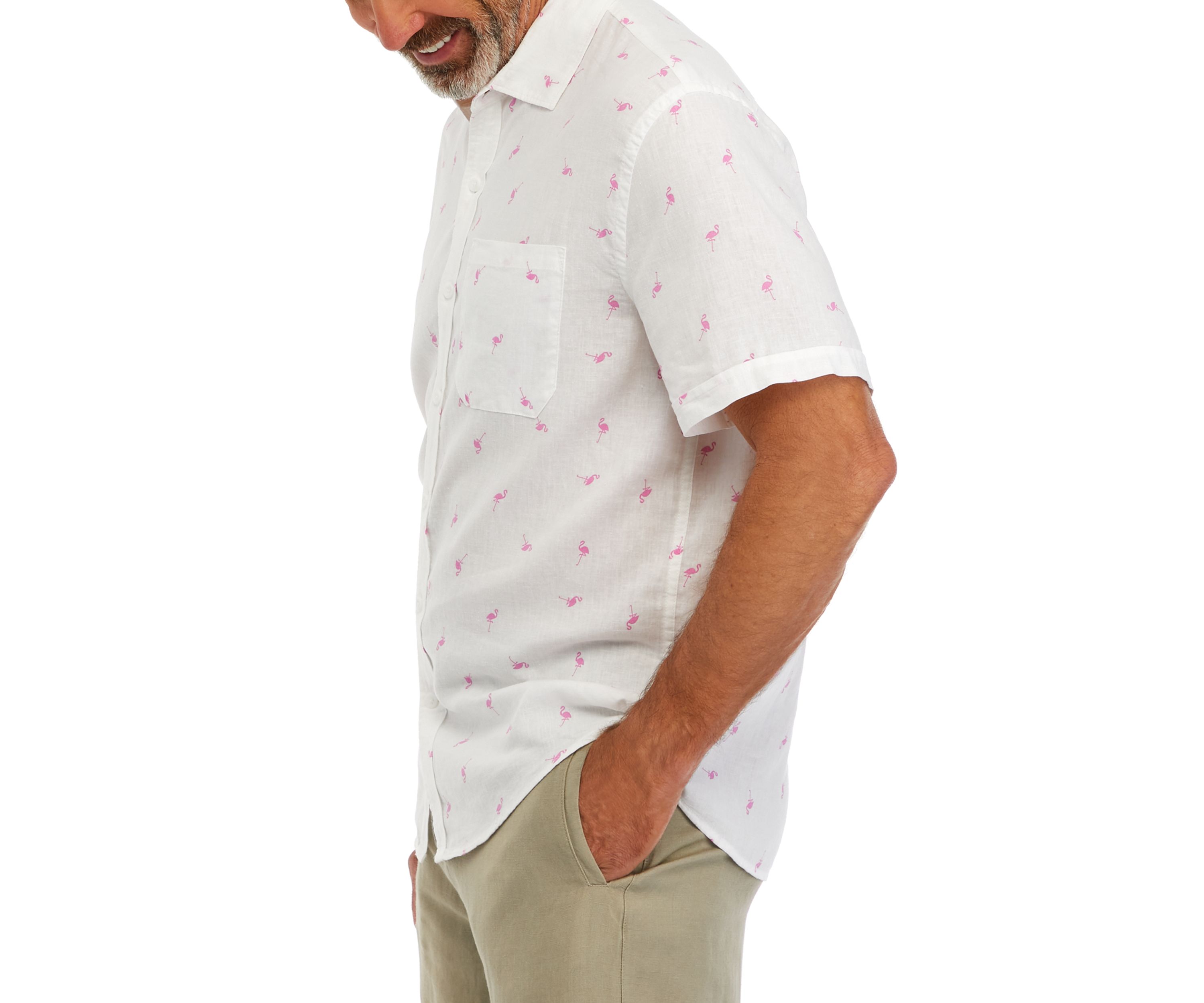 Mens Short Sleeve Linen Shirt