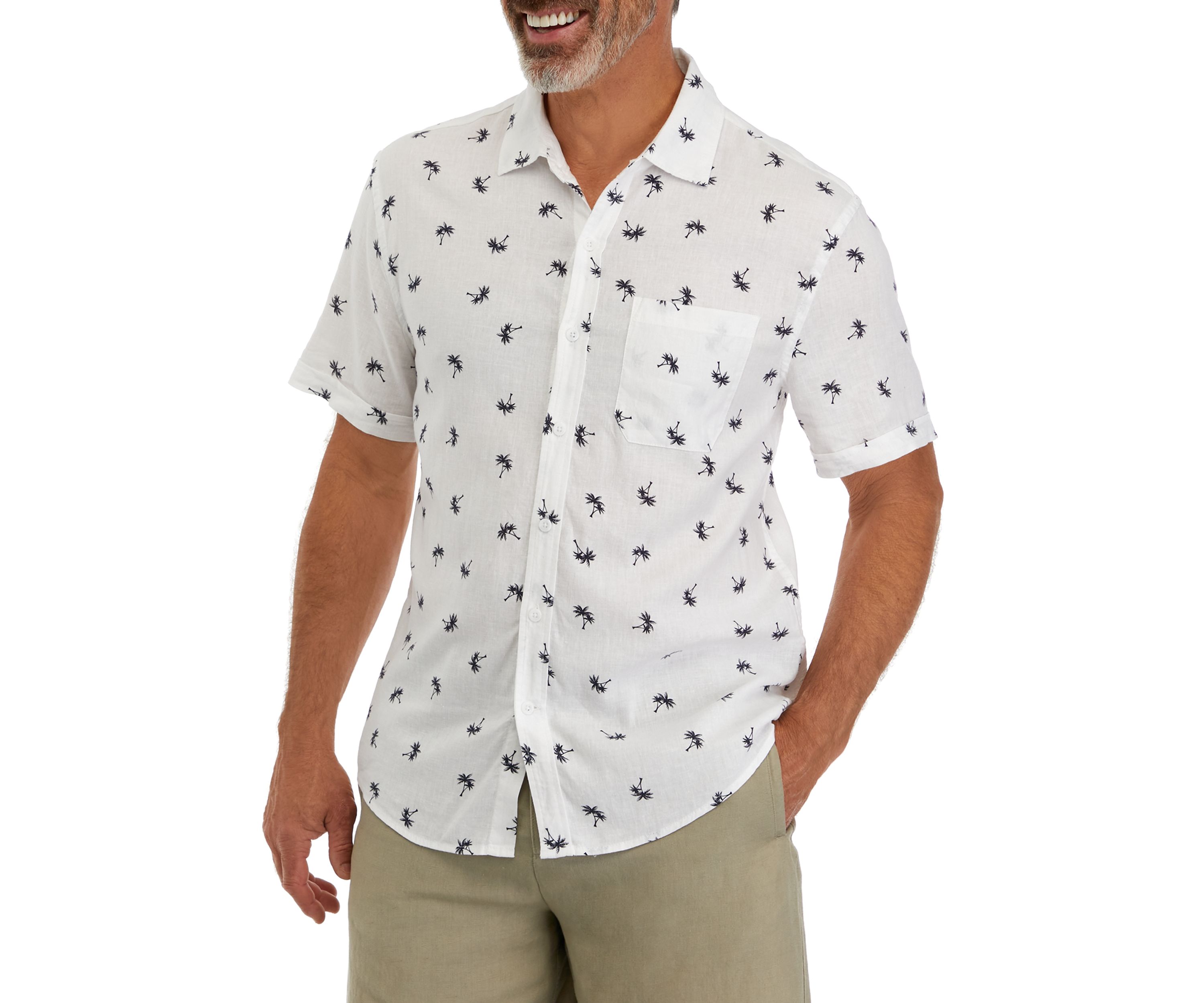 Mens Short Sleeve Linen Shirt