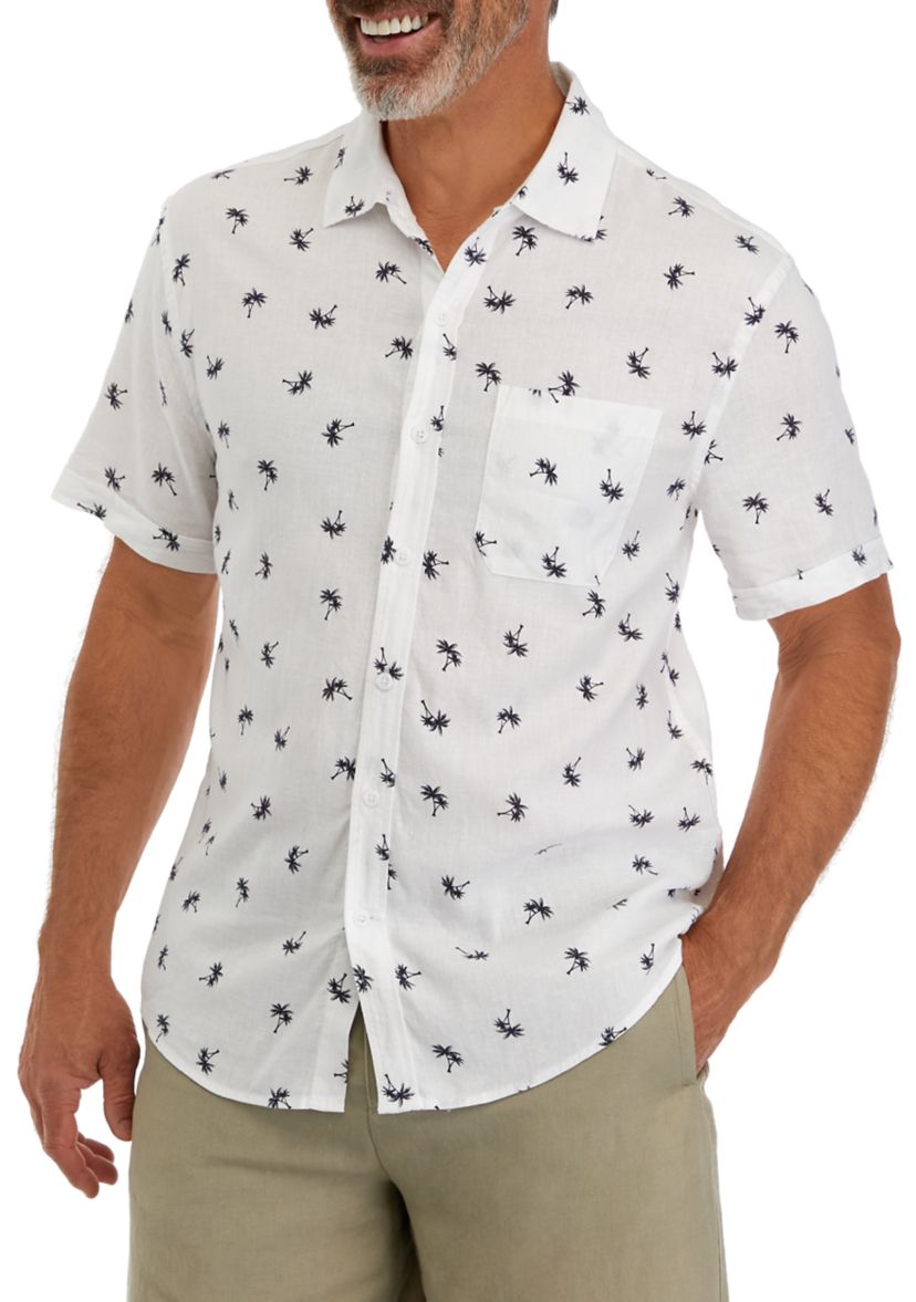 Mens Short Sleeve Linen Shirt