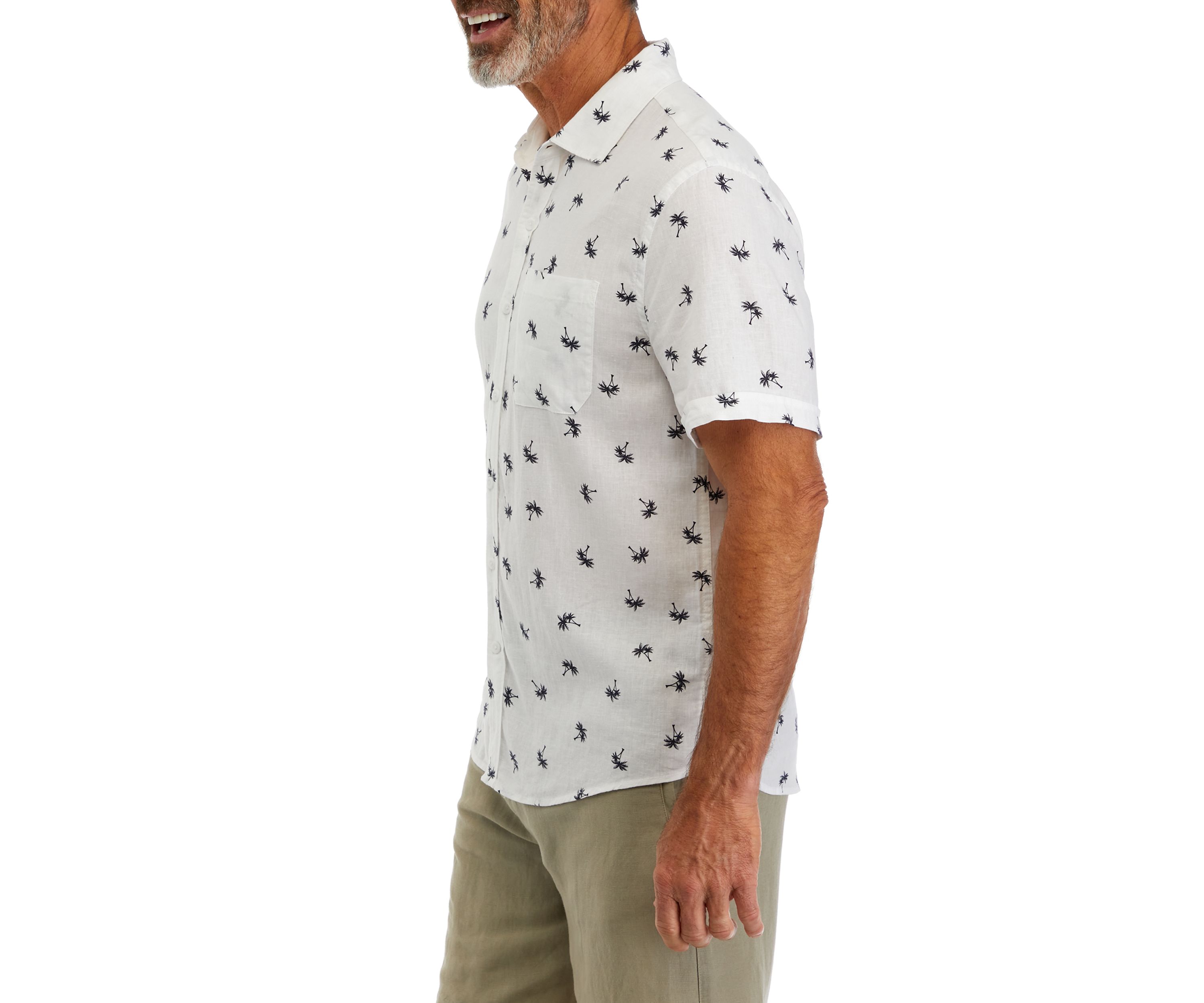 Mens Short Sleeve Linen Shirt