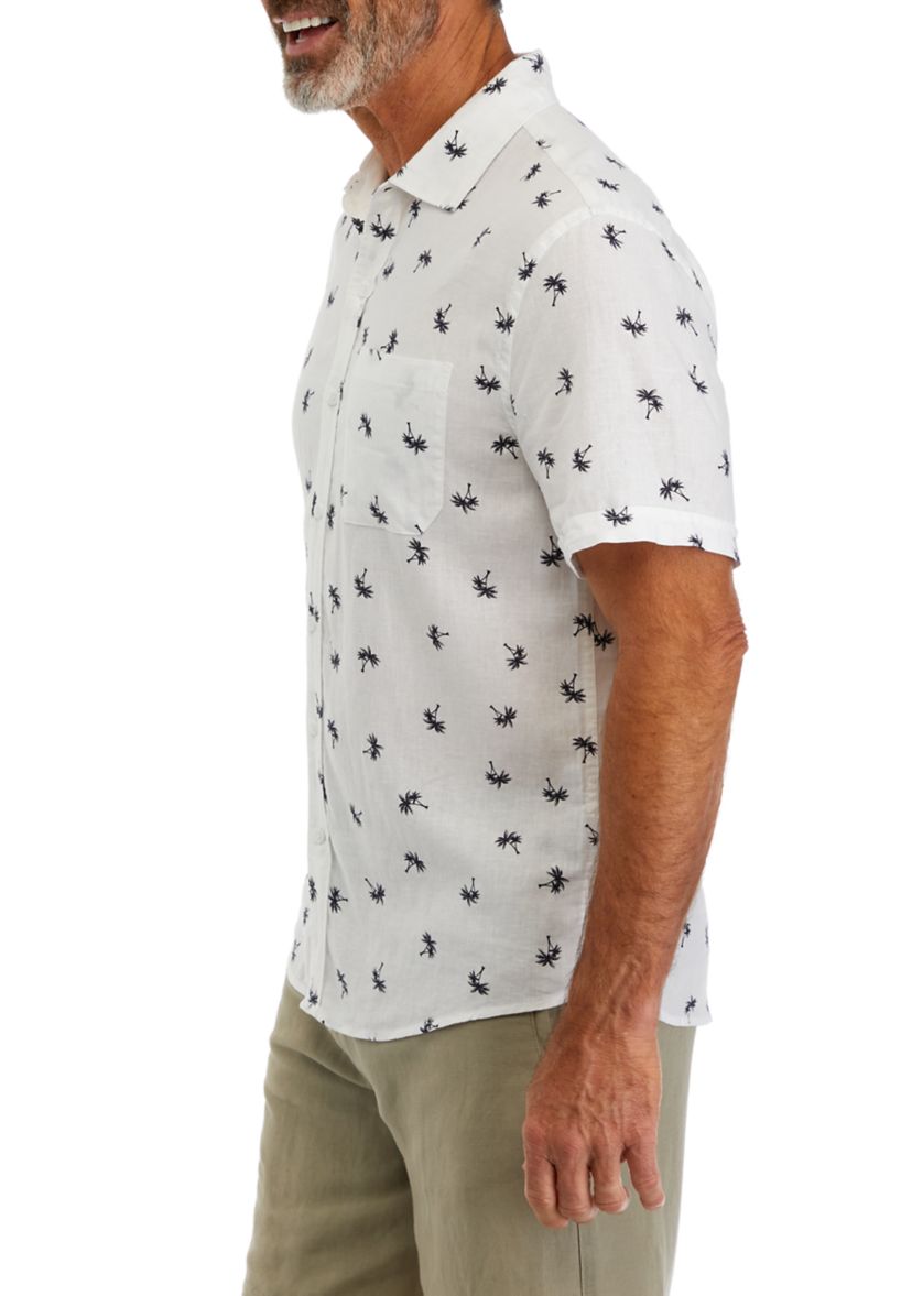 Mens Short Sleeve Linen Shirt