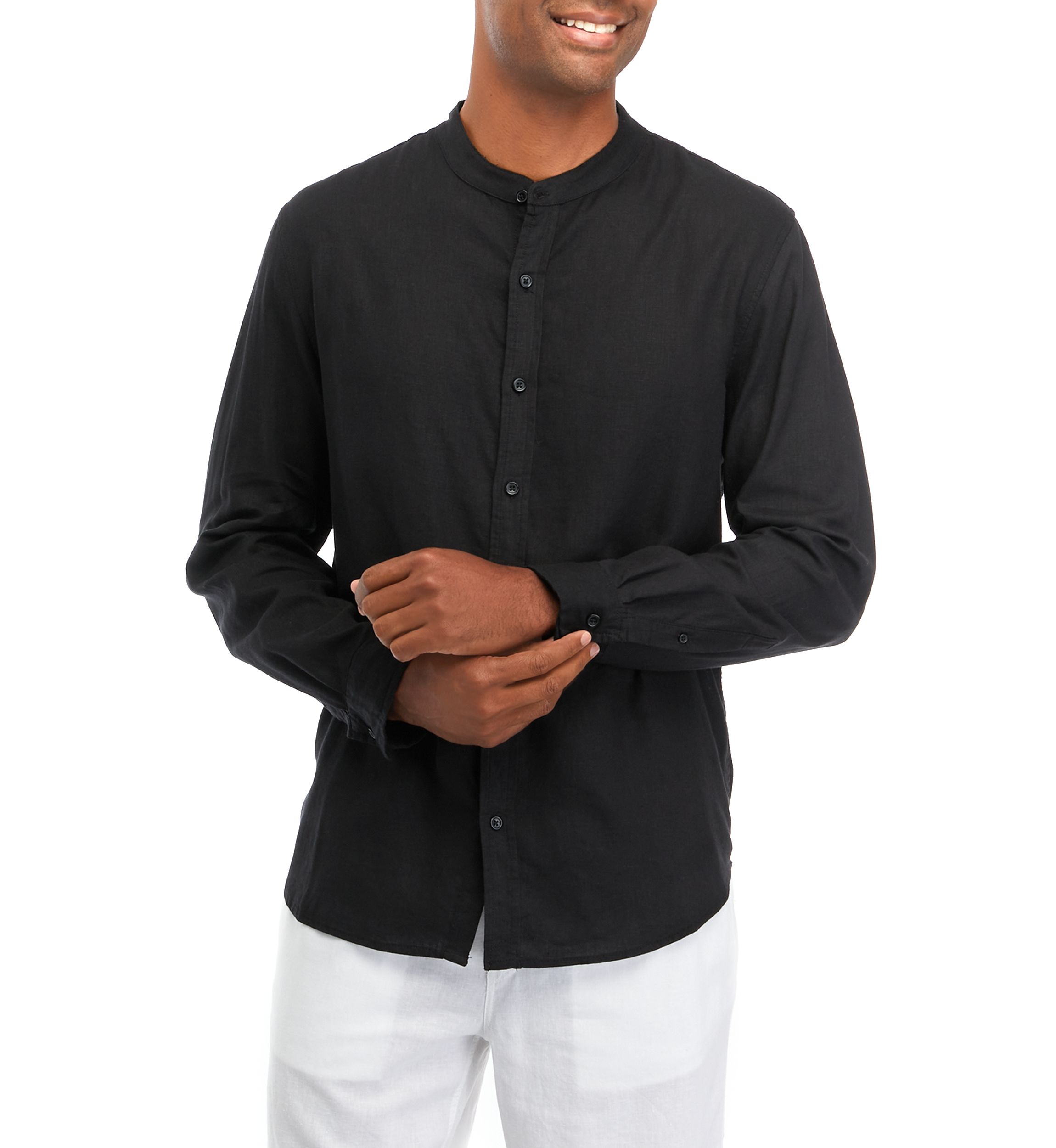 Mens Long Sleeve Linen Shirt