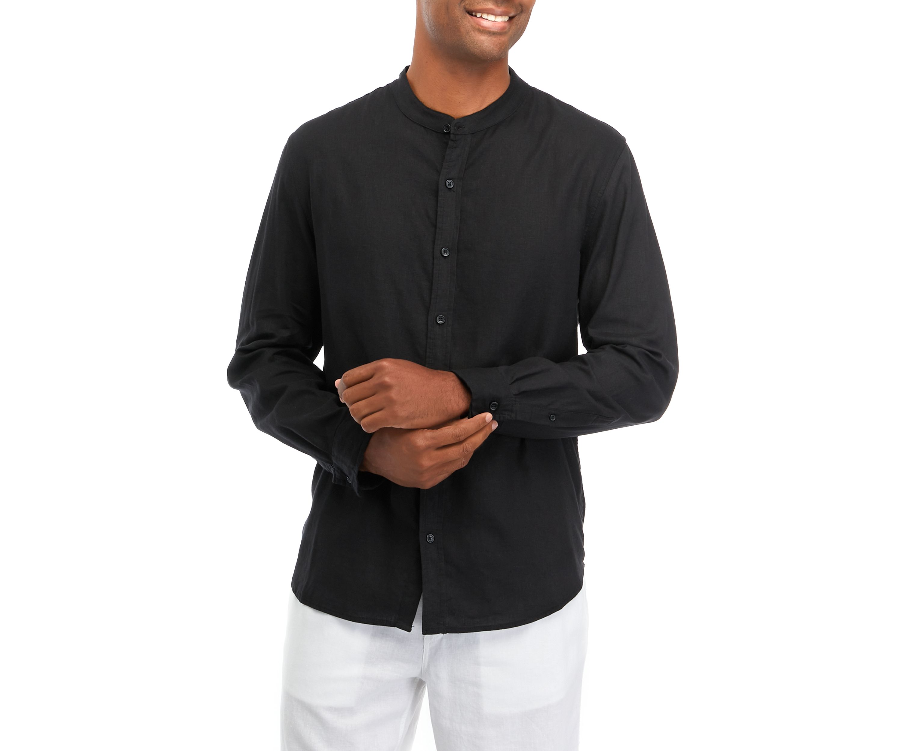 Mens Long Sleeve Linen Shirt