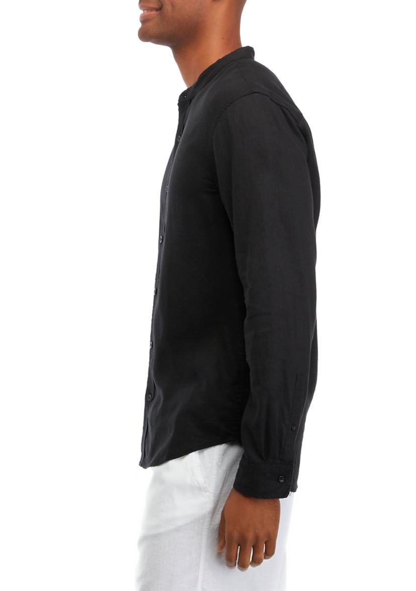 Mens Long Sleeve Linen Shirt