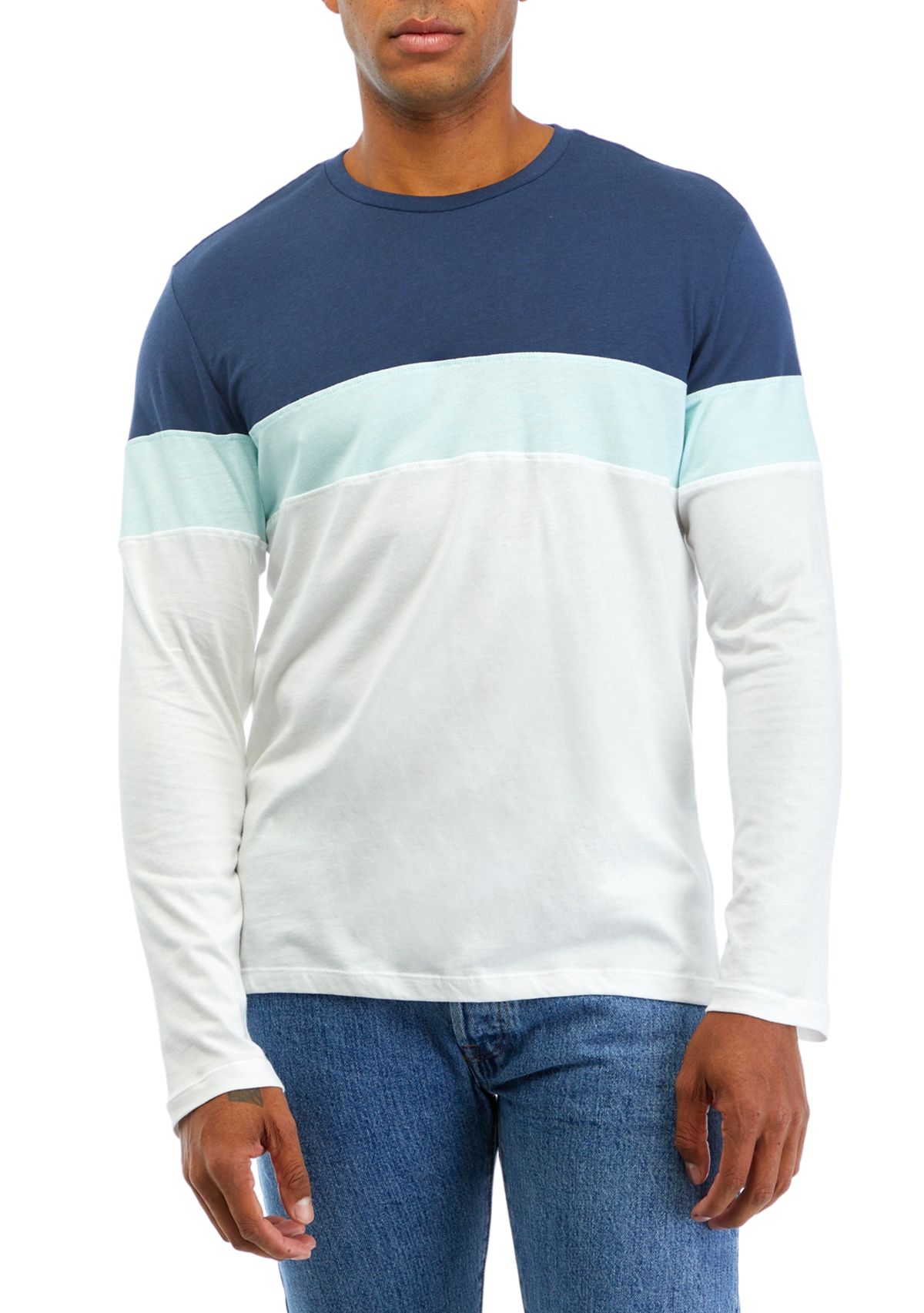 Color Block Stripe Jersey Top 