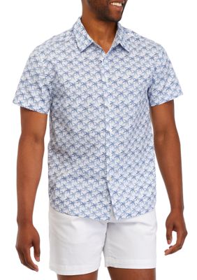 Magaschoni Short Sleeve Printed Woven Shirt | belk