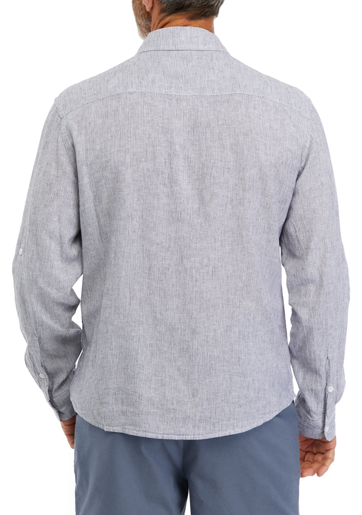 Mens Long Sleeve Oxford Striped Shirt