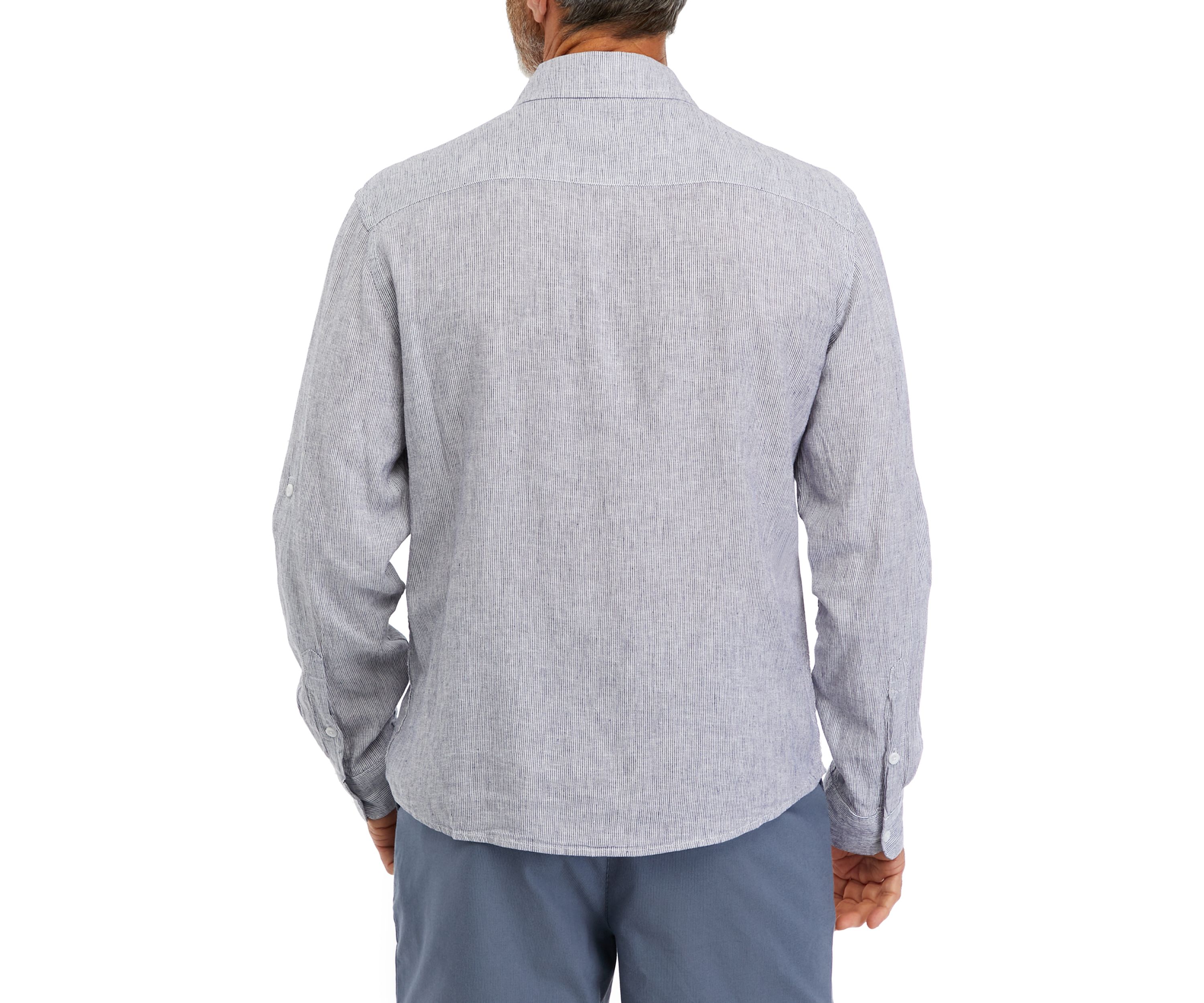 Mens Long Sleeve Oxford Striped Shirt