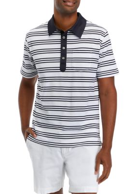 Magaschoni Men's Short Sleeve Striped Polo Shirt | belk