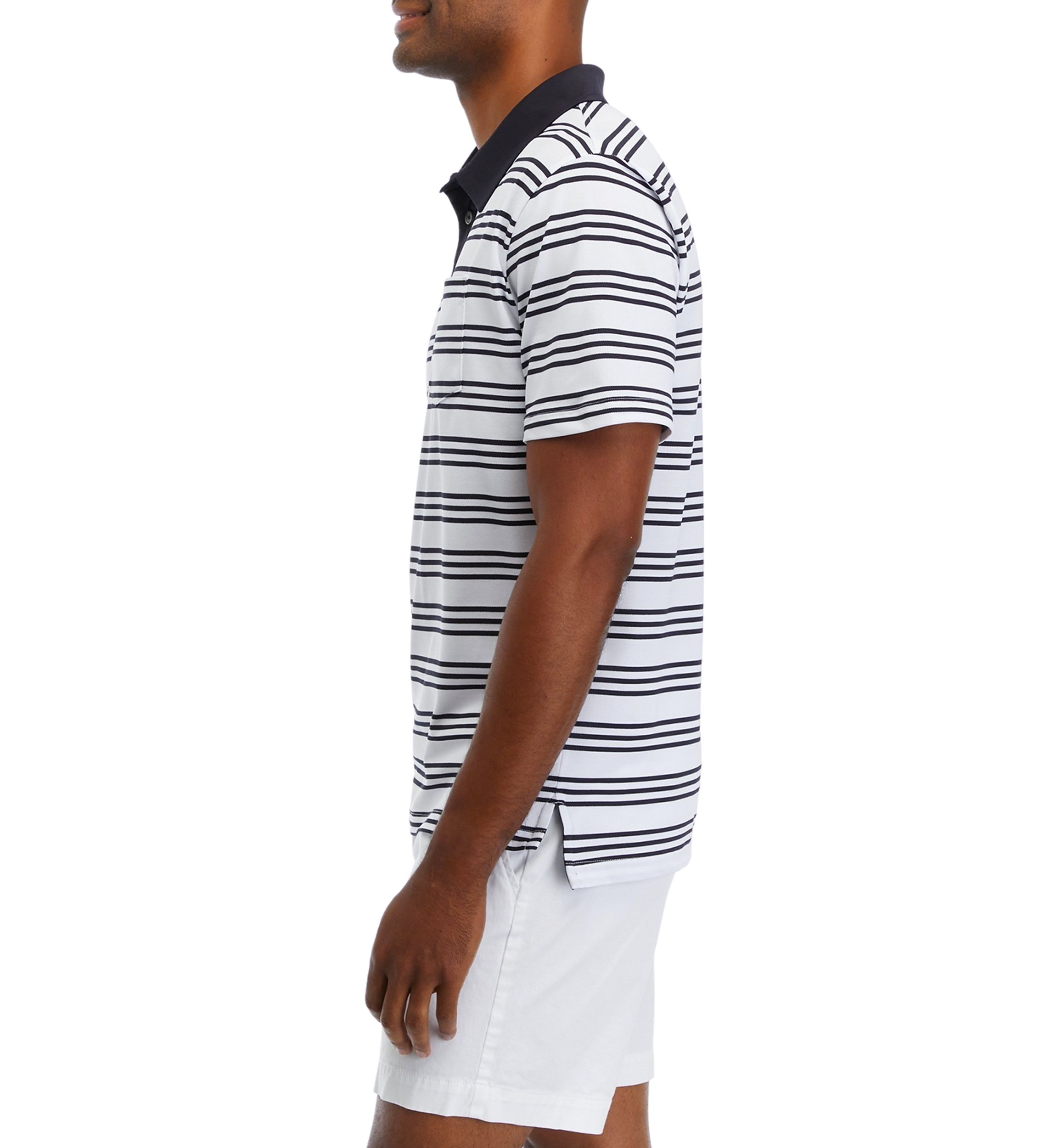 Mens Short Sleeve Striped Polo Shirt