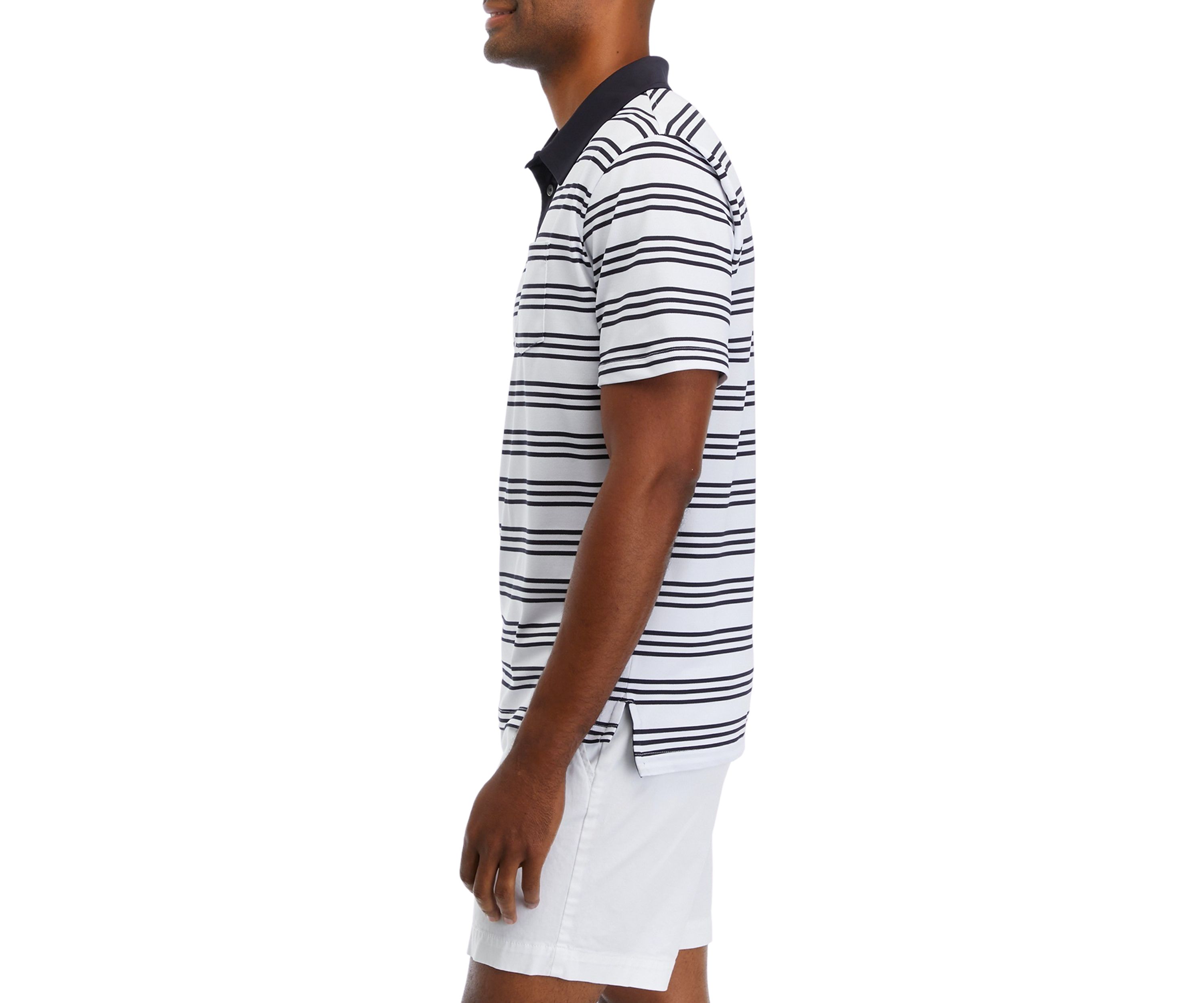 Mens Short Sleeve Striped Polo Shirt