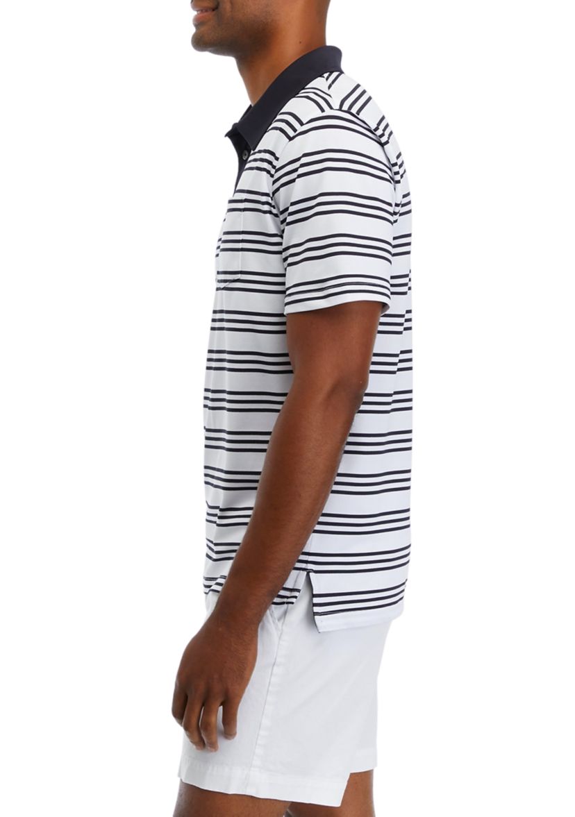 Mens Short Sleeve Striped Polo Shirt