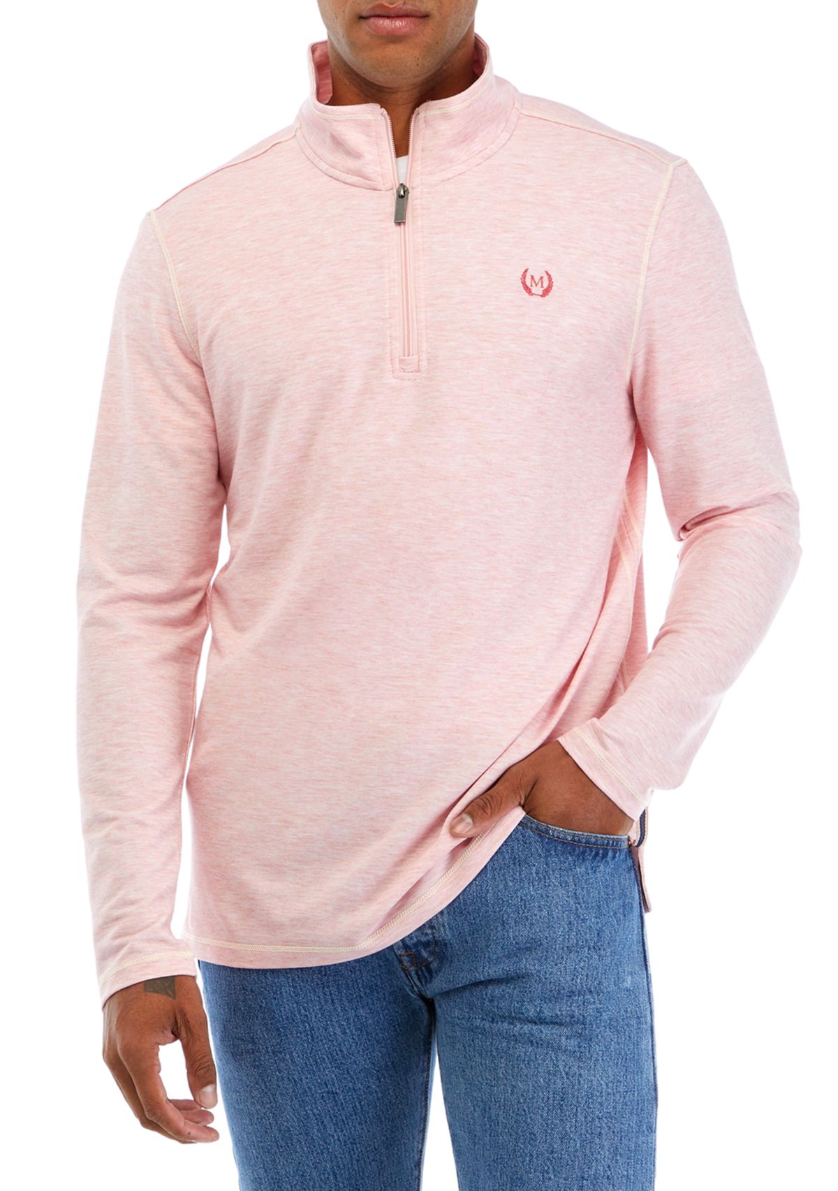 Mens Zip Up Stretch Pullover