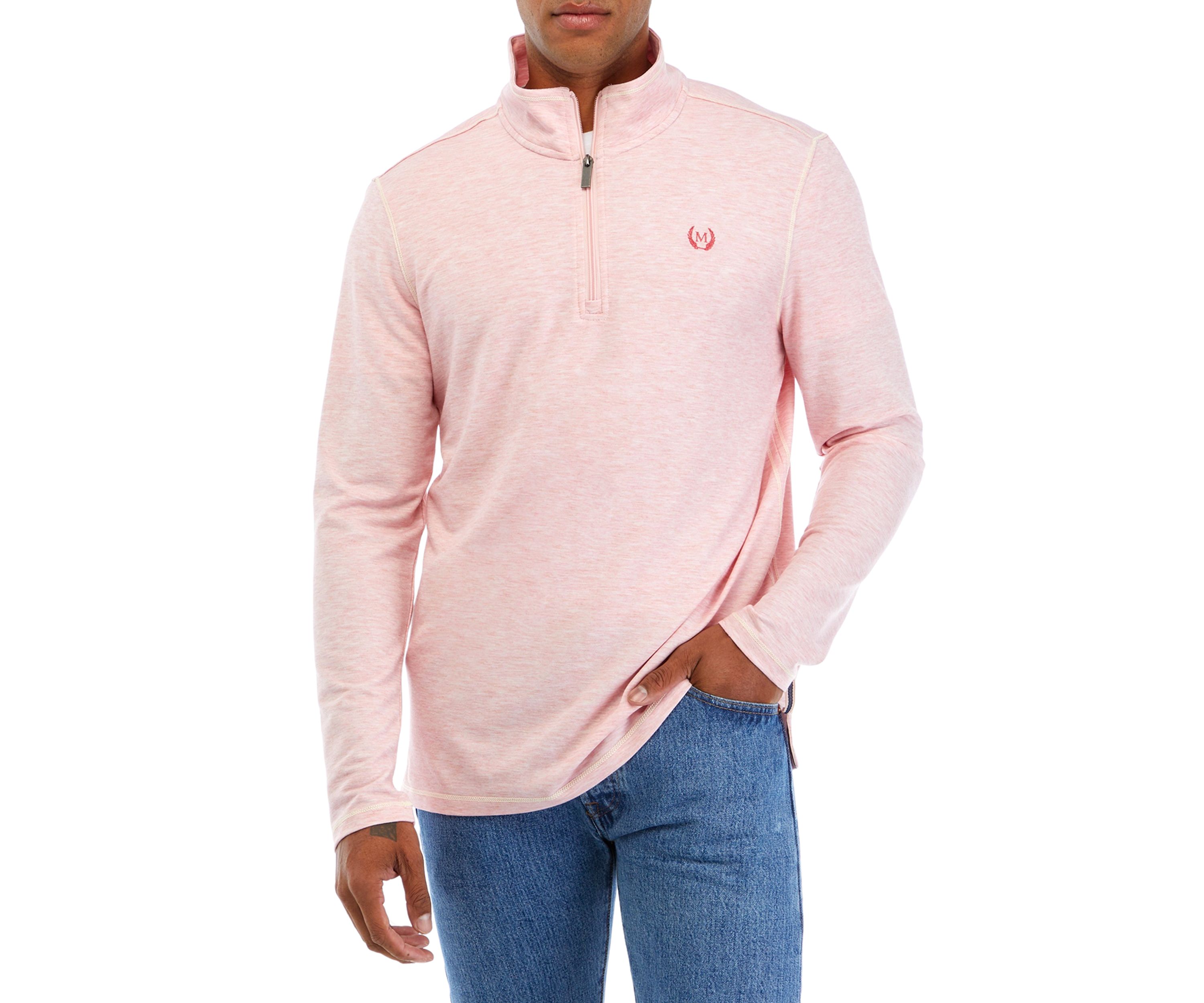 Mens Zip Up Stretch Pullover