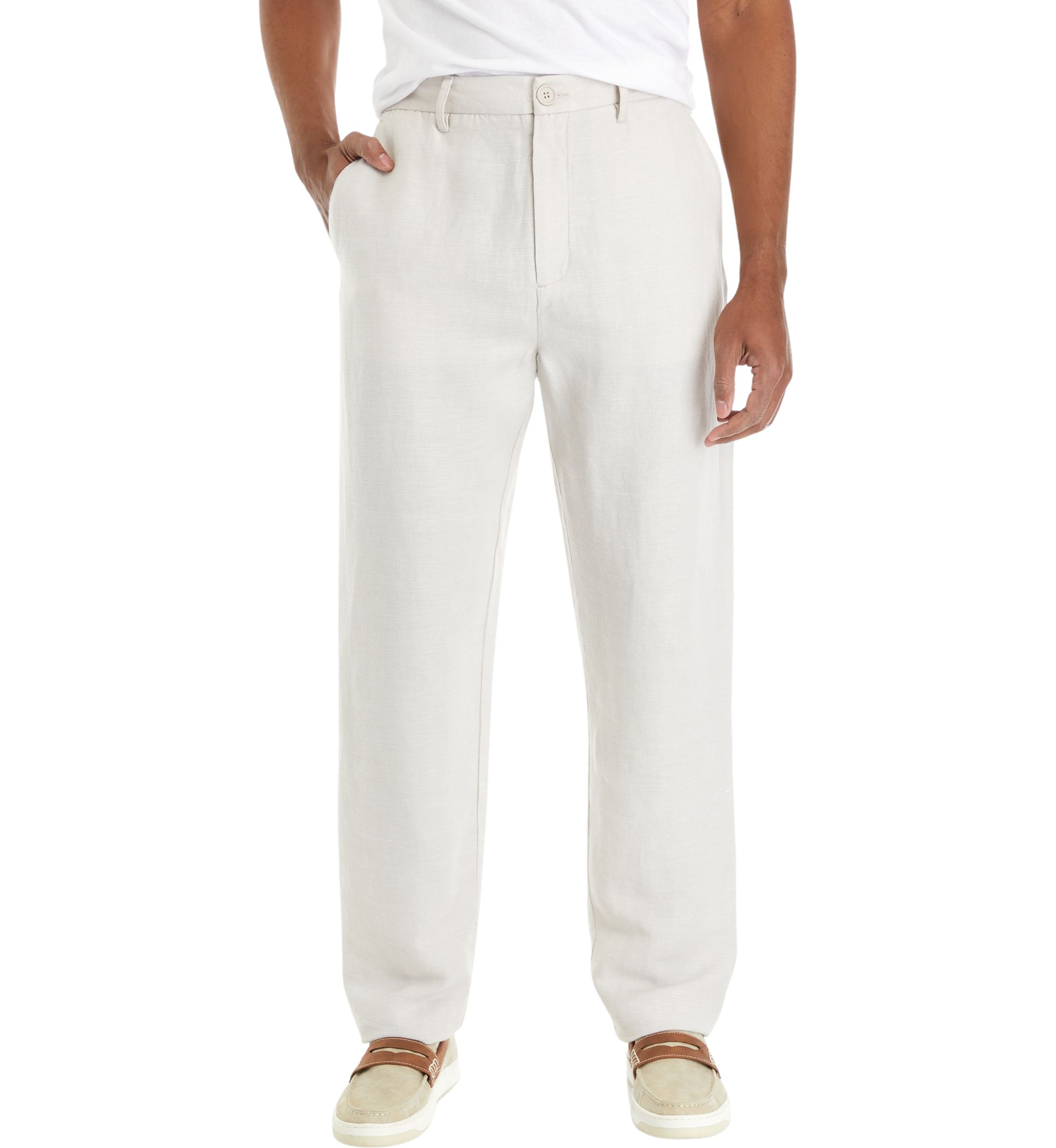 Flat Front Linen Pants