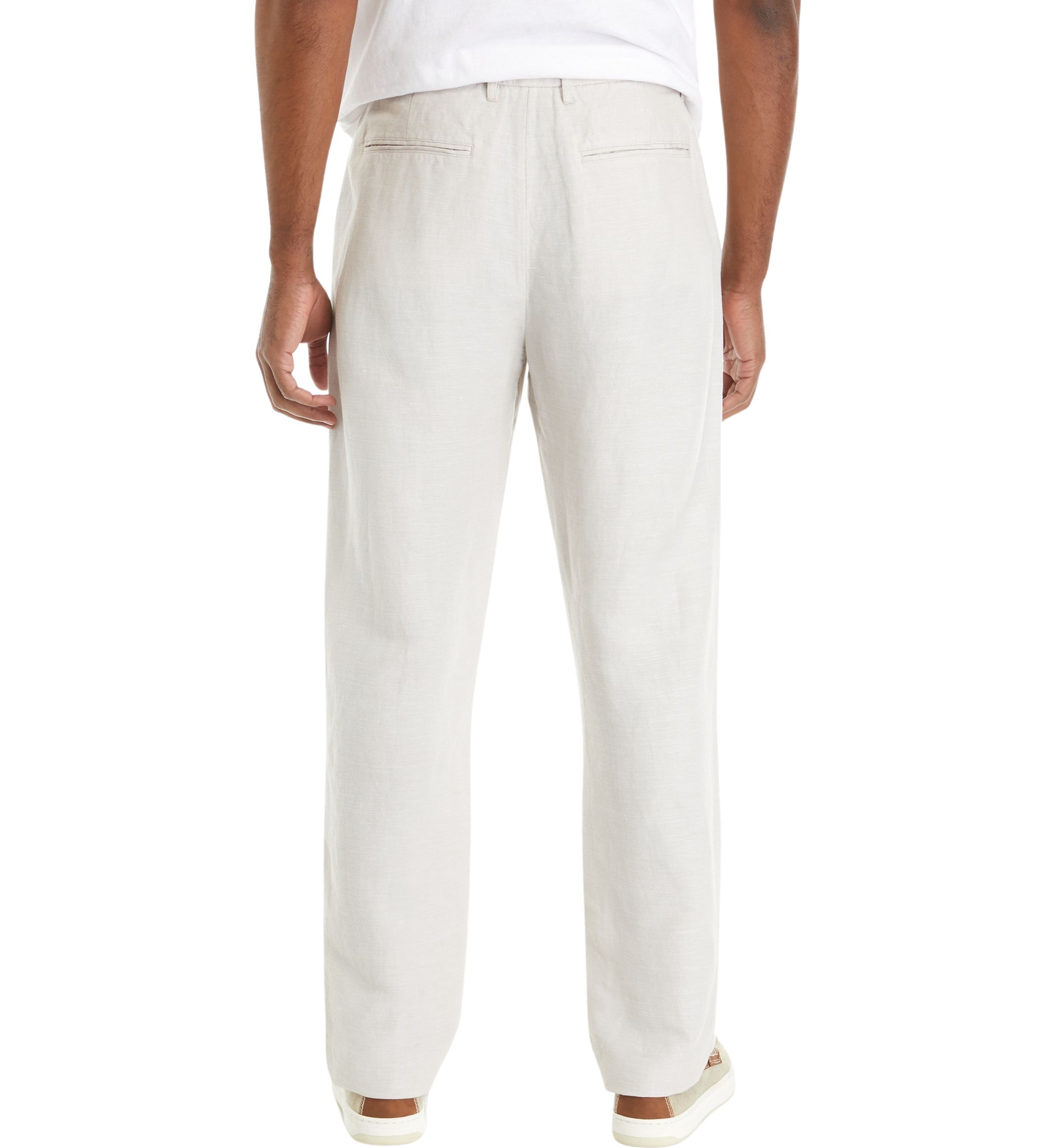 Flat Front Linen Pants