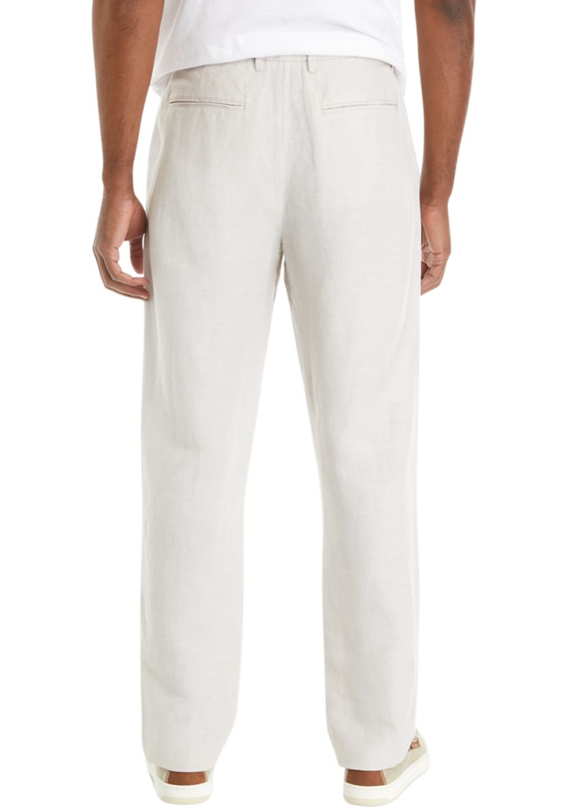 Flat Front Linen Pants