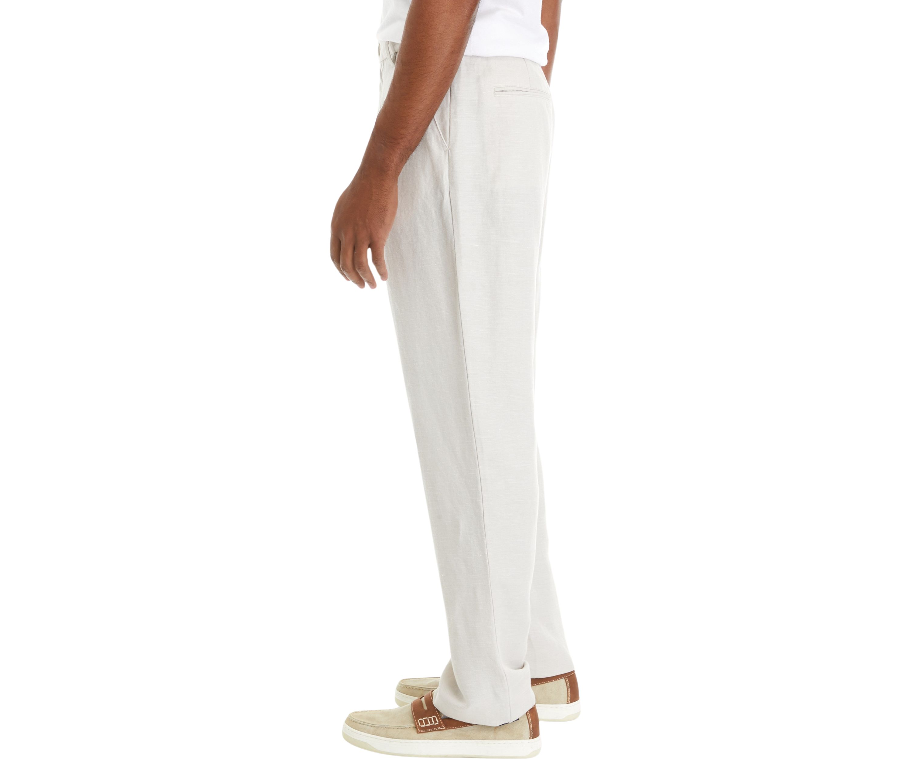 Flat Front Linen Pants
