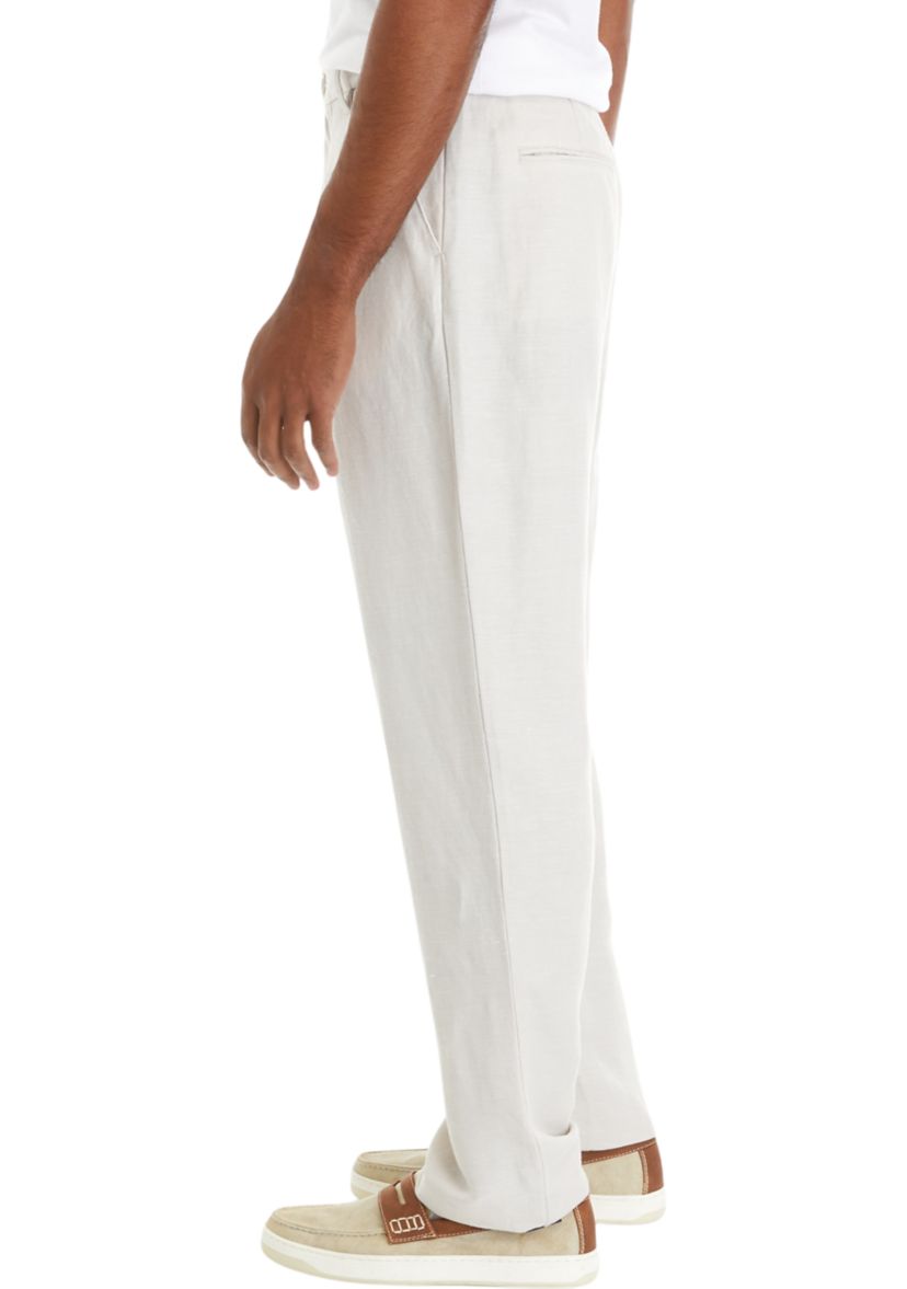 Flat Front Linen Pants