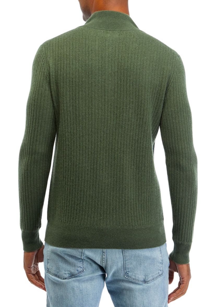 Mens Cashmere 1/4 Button Sweater