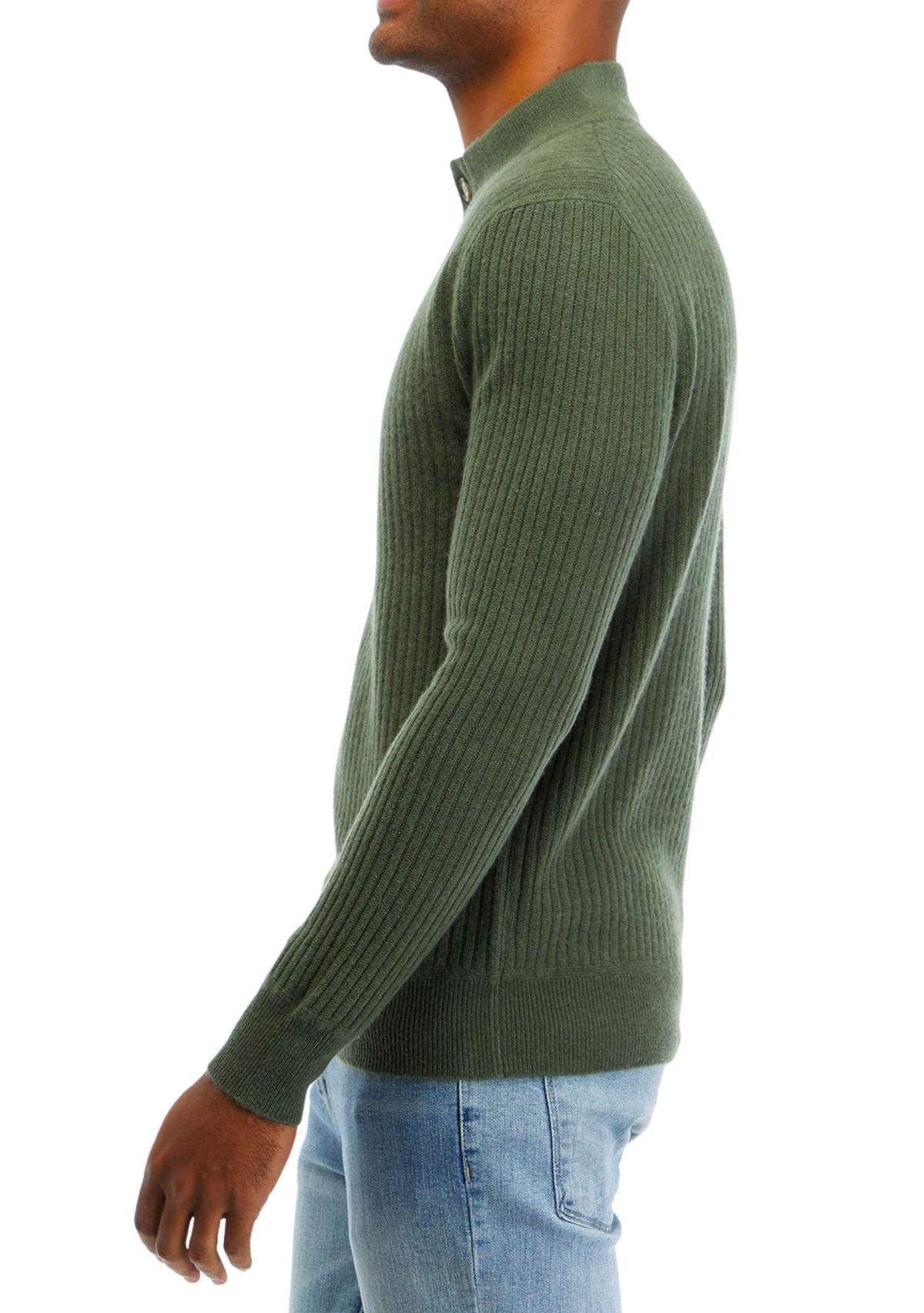 Mens Cashmere 1/4 Button Sweater