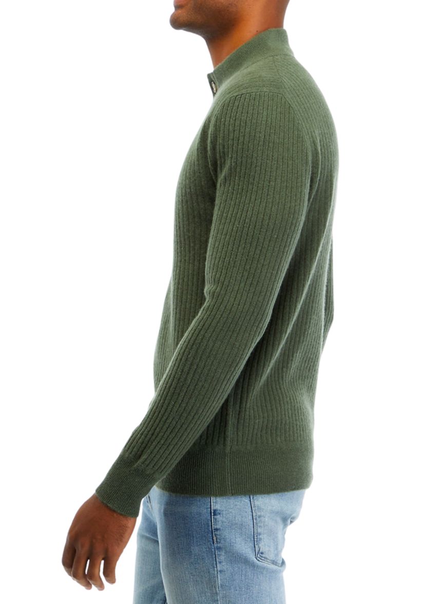Mens Cashmere 1/4 Button Sweater