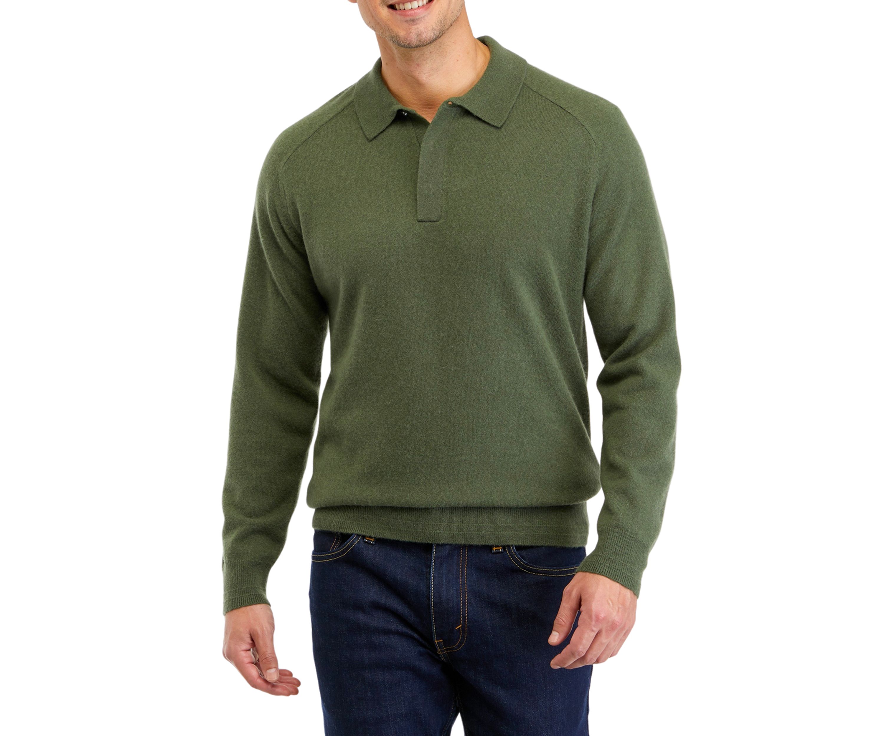 Mens Cashmere Polo Sweater