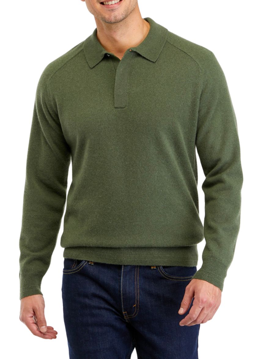 Mens Cashmere Polo Sweater