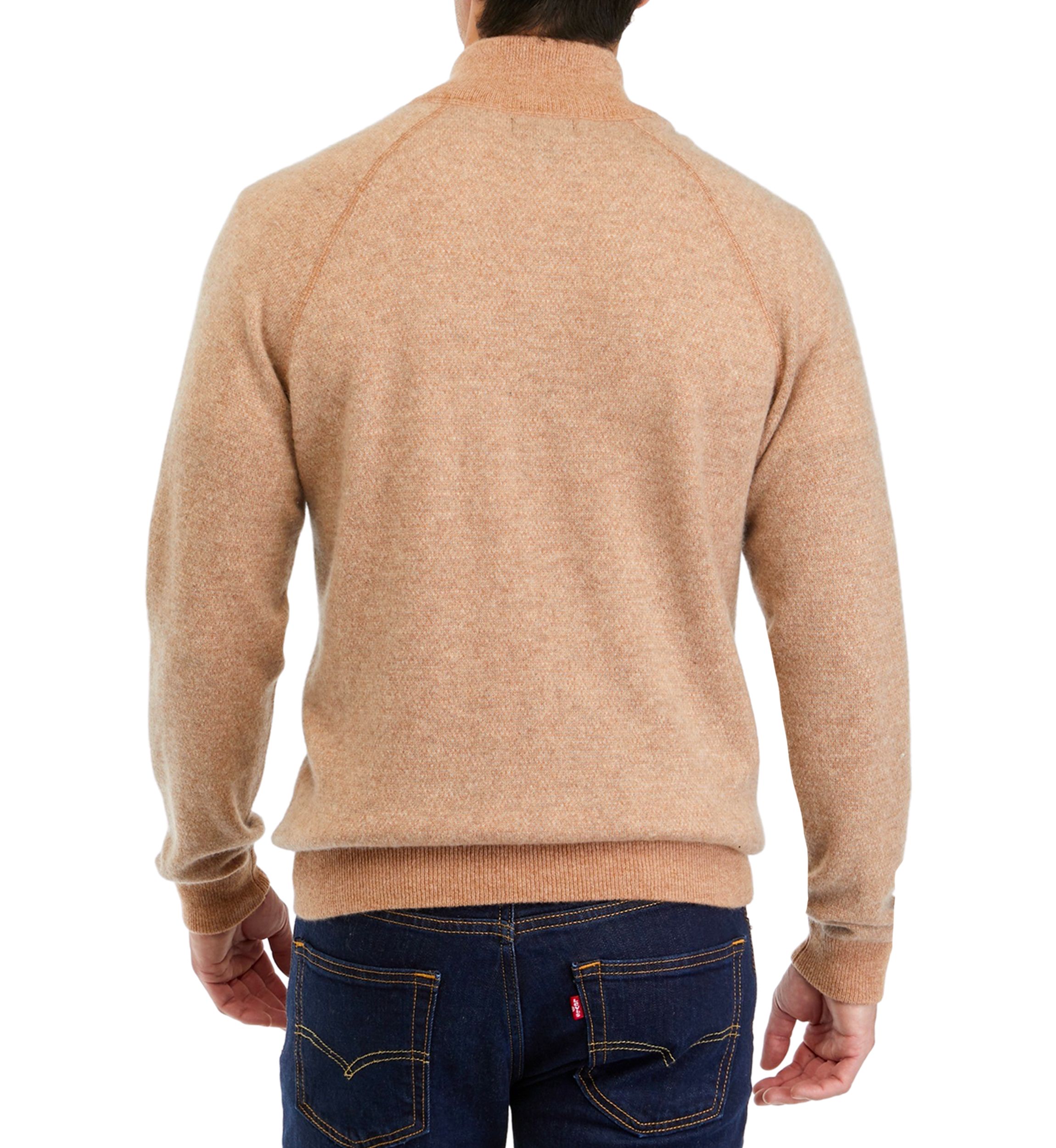 Mens Cashmere 1/4 Zip Mock Neck Sweater