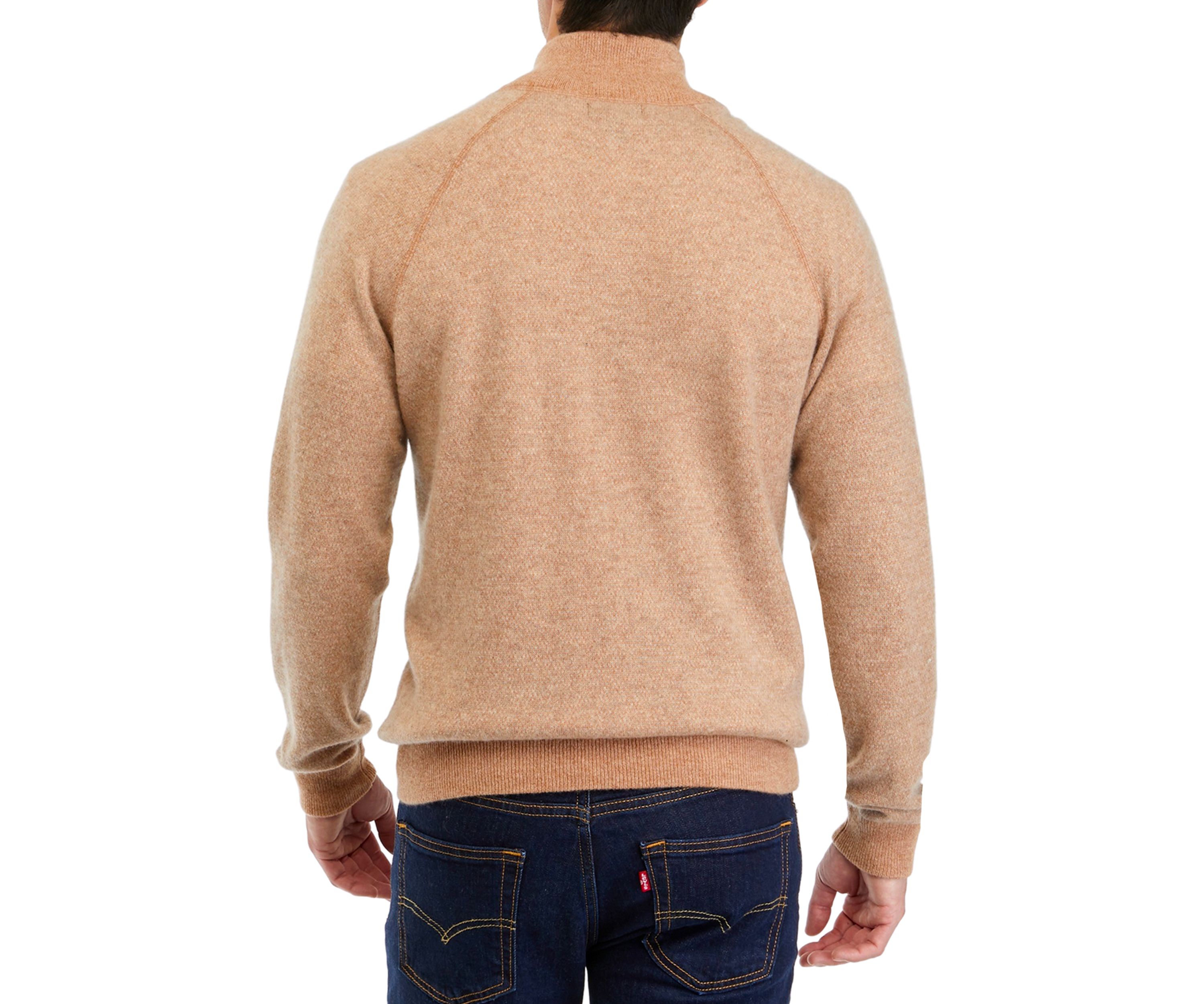 Mens Cashmere 1/4 Zip Mock Neck Sweater