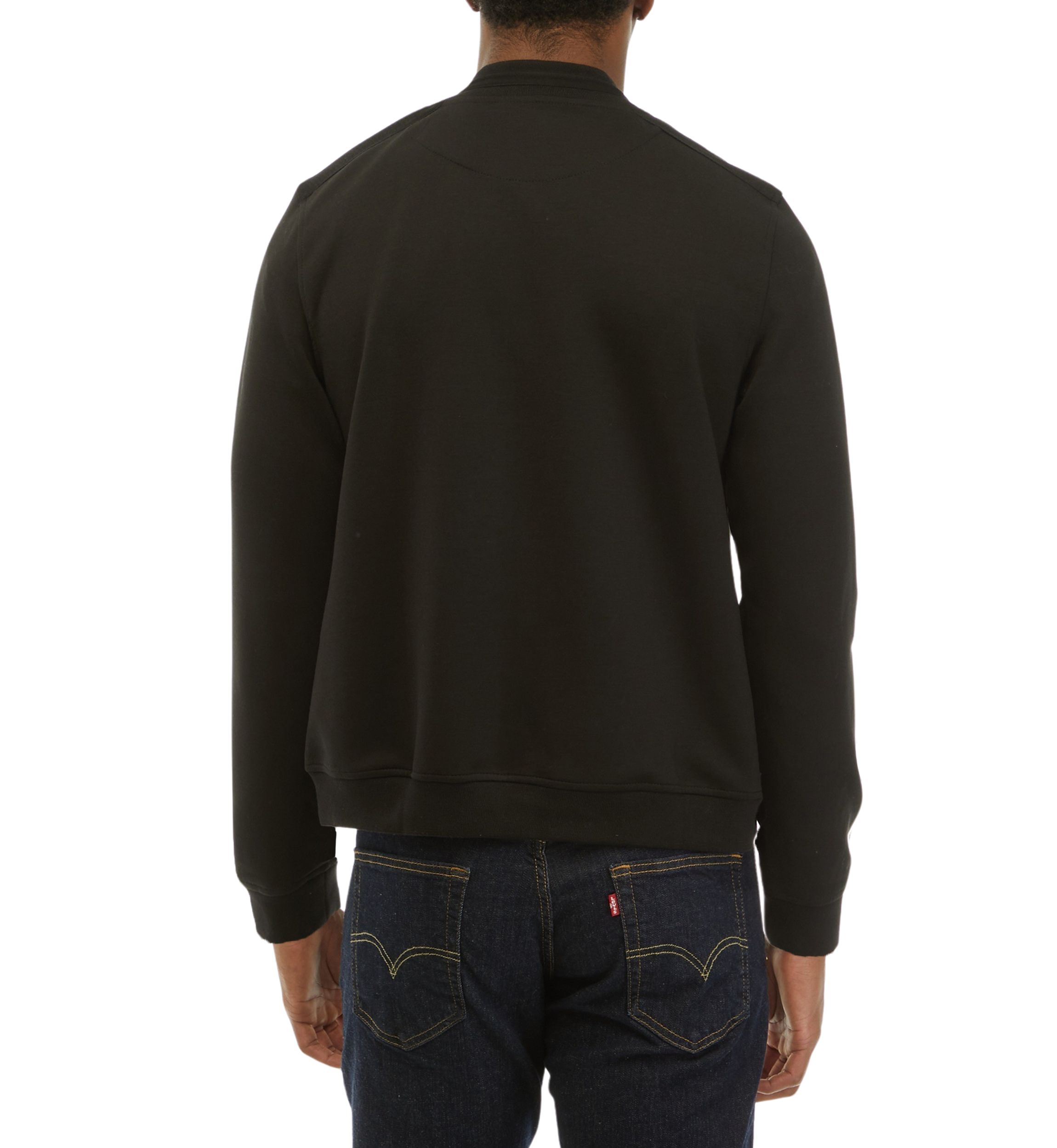 Mens Knit Bomber Jacket with Inside Trim