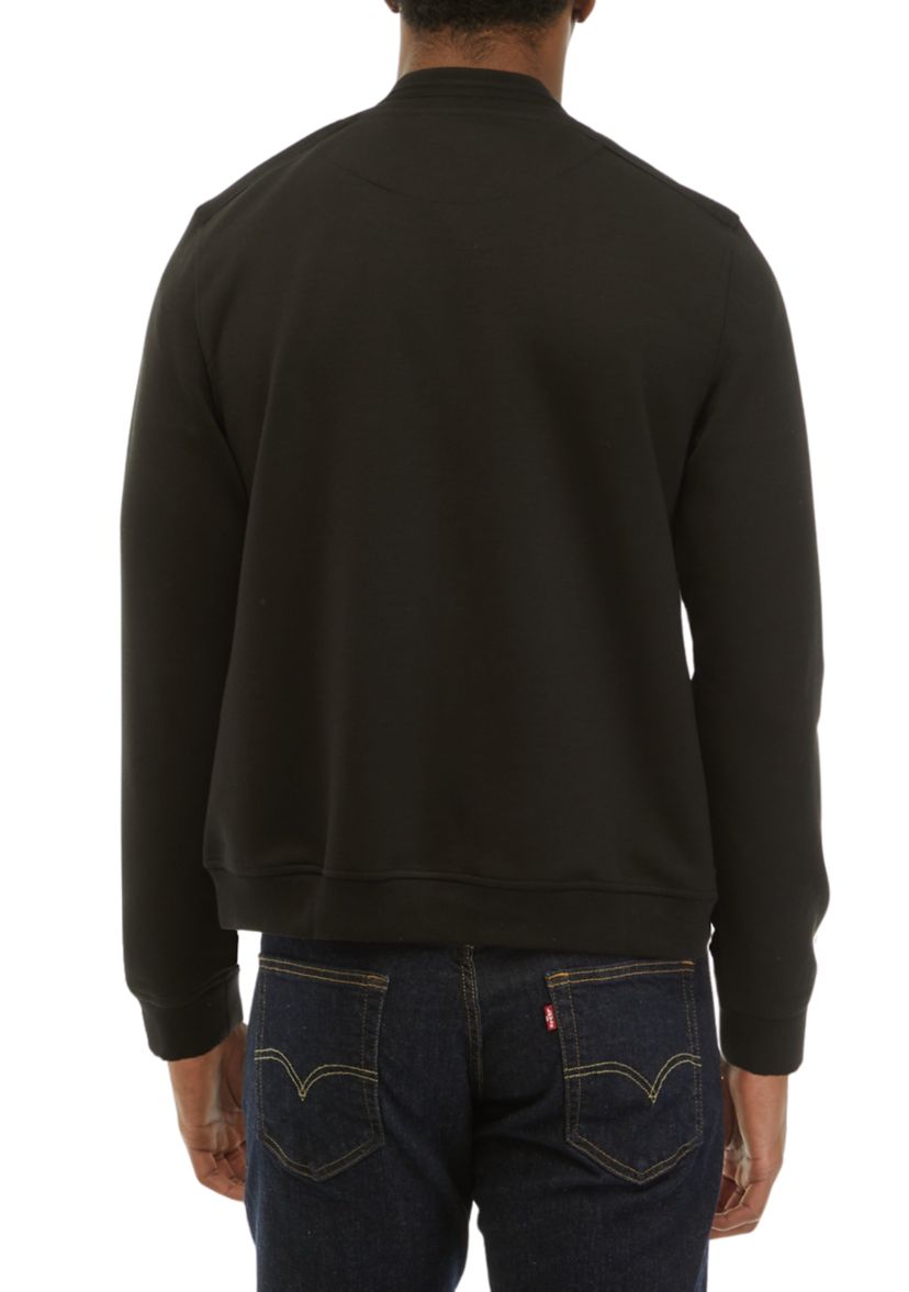 Mens Knit Bomber Jacket with Inside Trim