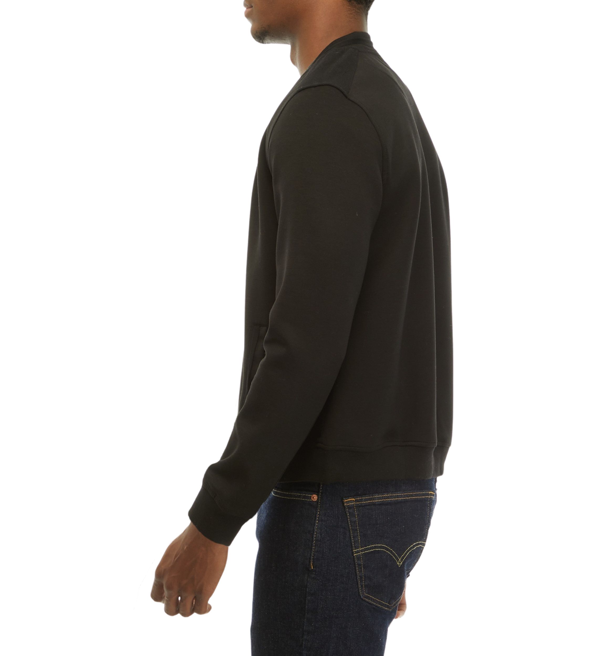 Mens Knit Bomber Jacket with Inside Trim
