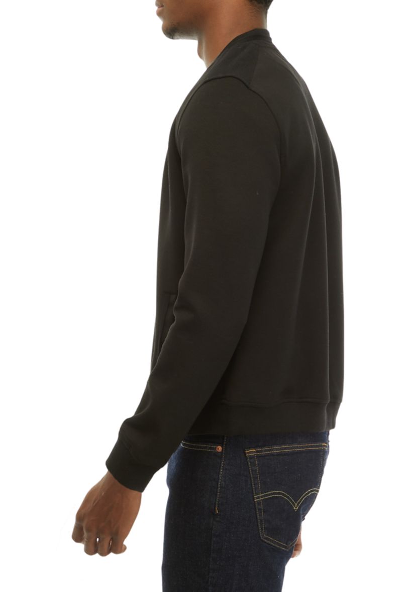 Mens Knit Bomber Jacket with Inside Trim