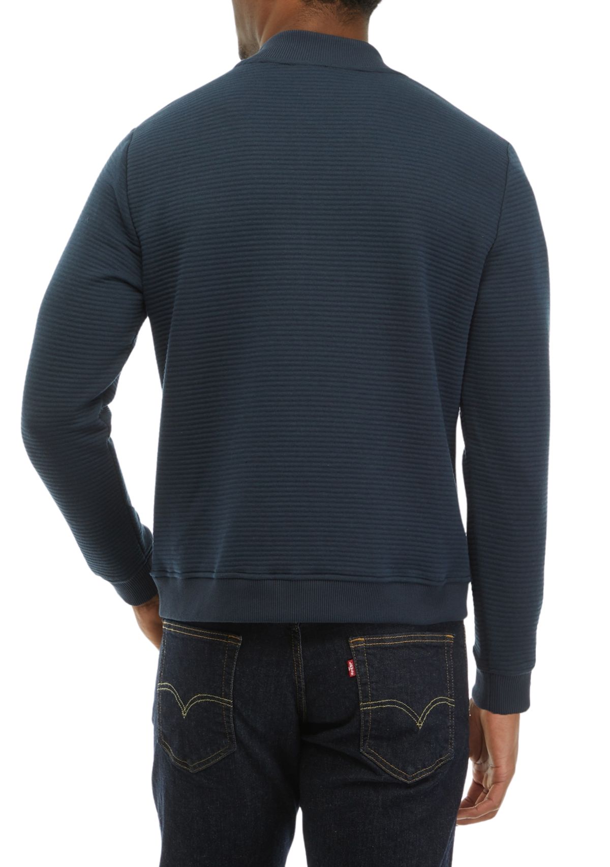 Mens Knit Scuba Ottoman Jacket with Zipper