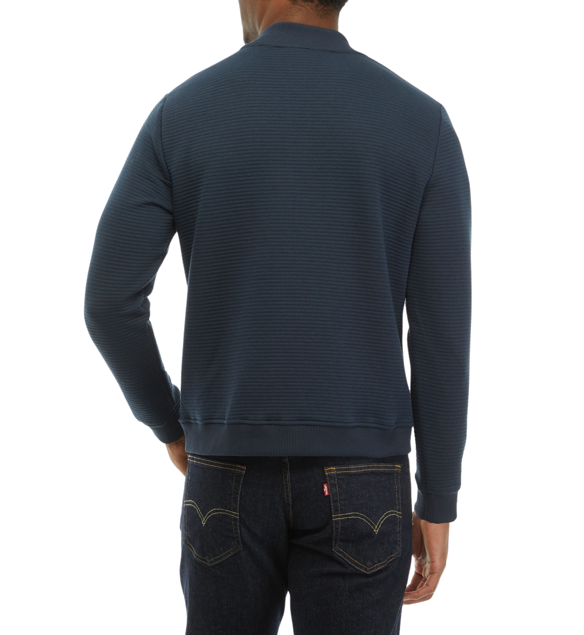 Mens Knit Scuba Ottoman Jacket with Zipper