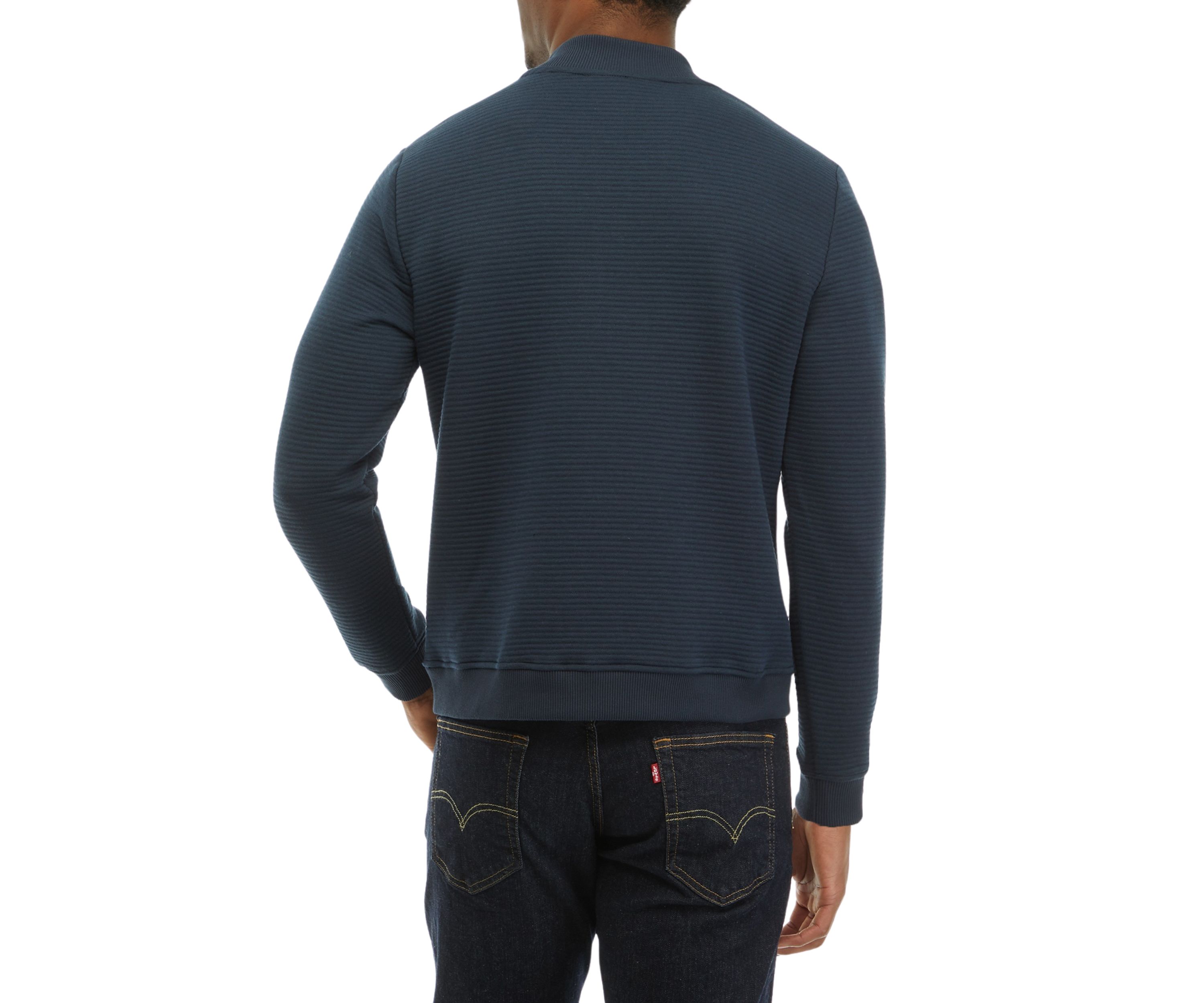 Mens Knit Scuba Ottoman Jacket with Zipper