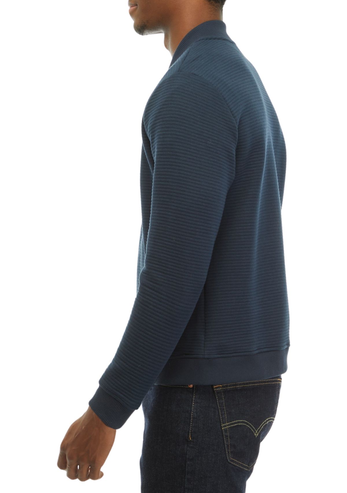 Mens Knit Scuba Ottoman Jacket with Zipper