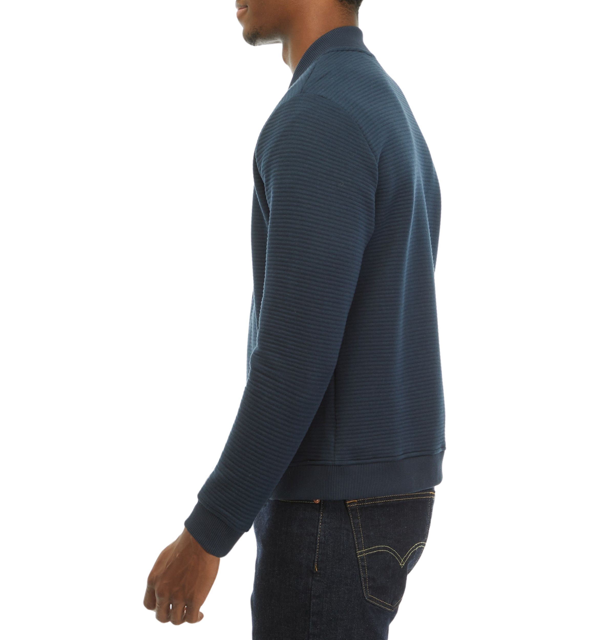Mens Knit Scuba Ottoman Jacket with Zipper